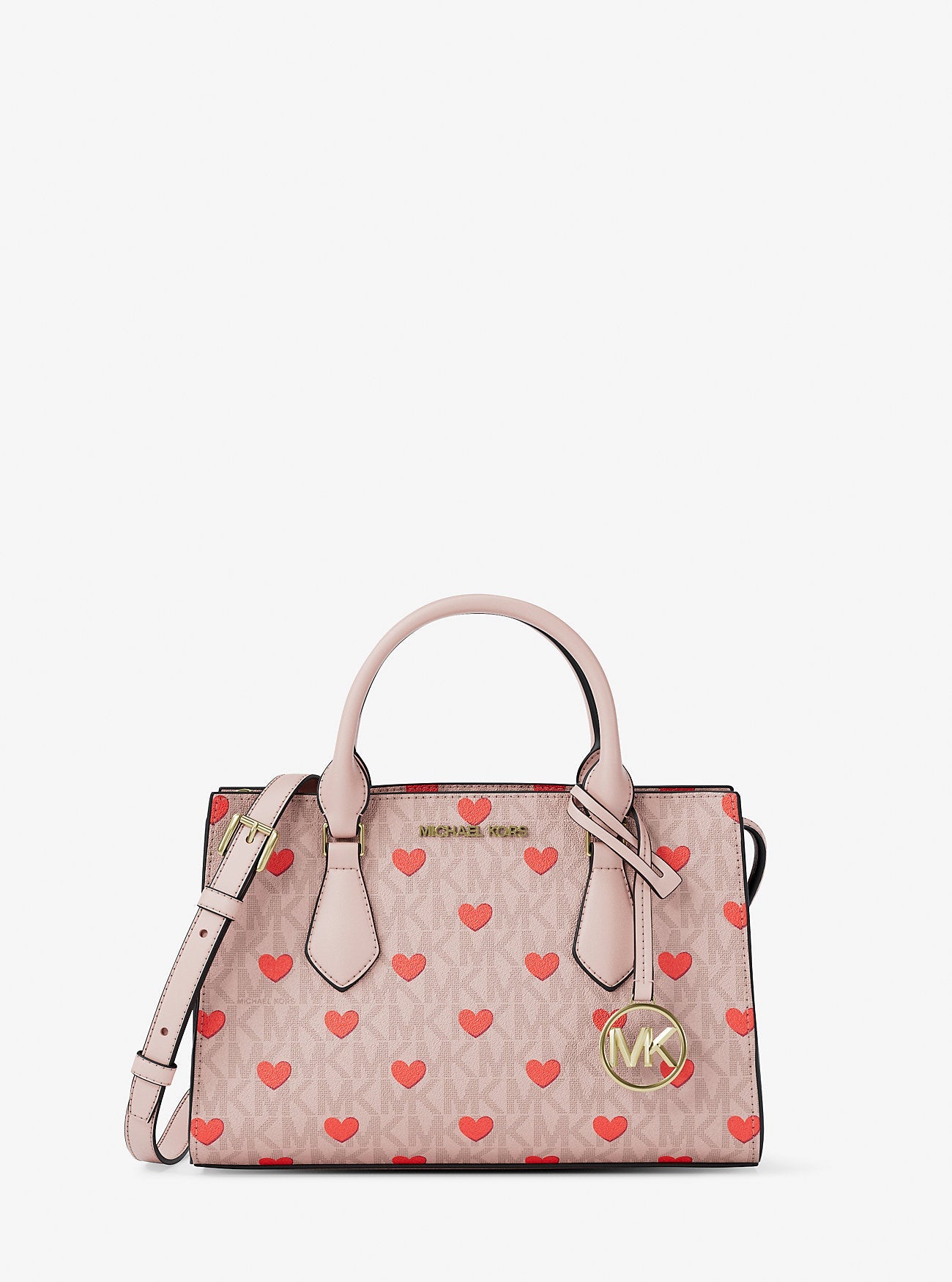 Michael Kors Sheila Small Embellished Signature Logo Satchel Powder Blush