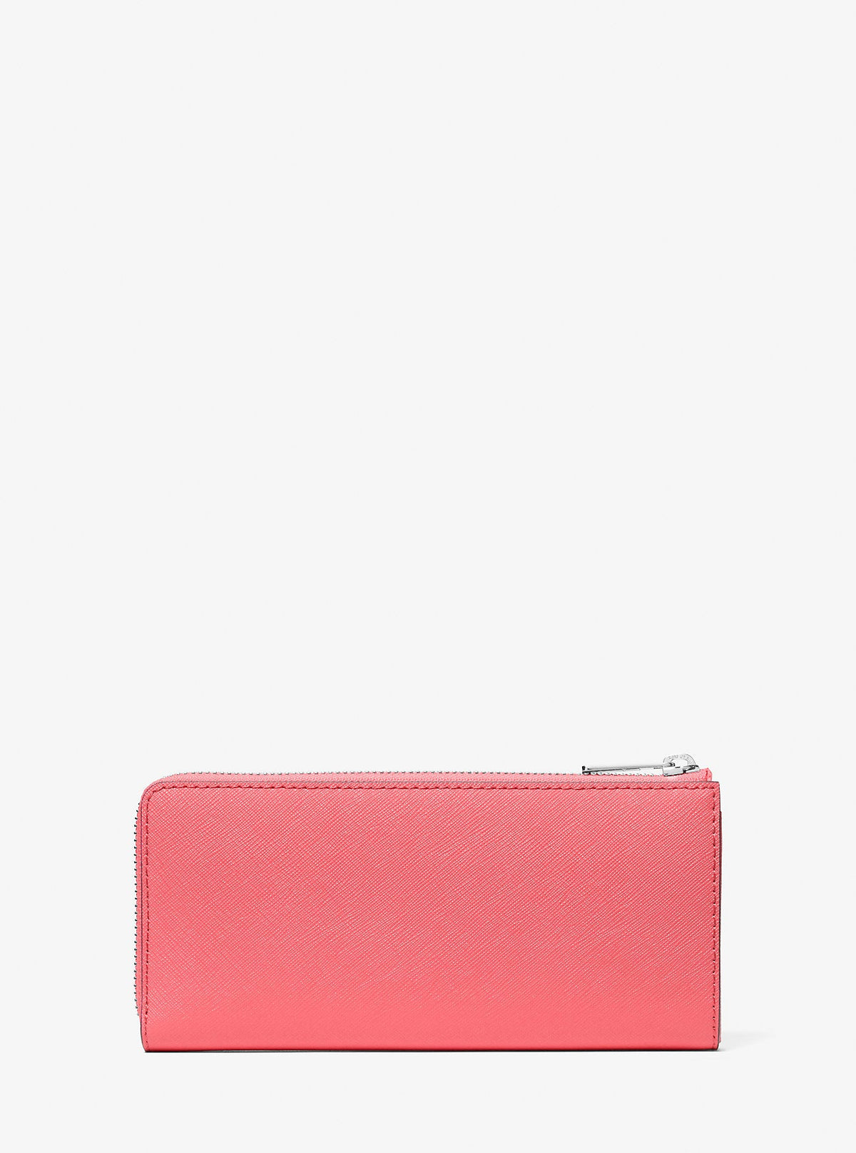 Michael Kors Jet Set Travel Large Saffiano Leather Quarter-Zip Wallet Hibiscus