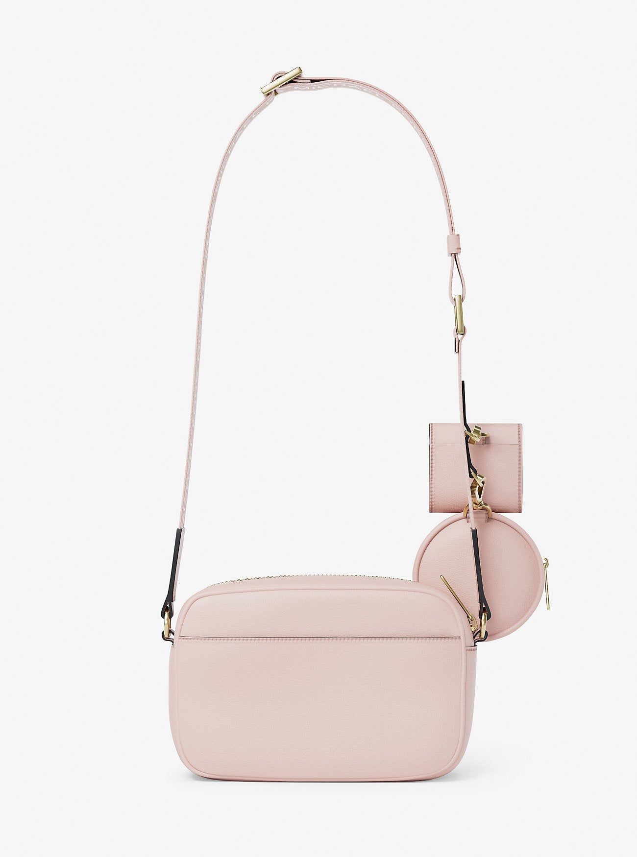 Michael Kors Jet Set Travel Medium Leather Messenger Bag Powder Blush