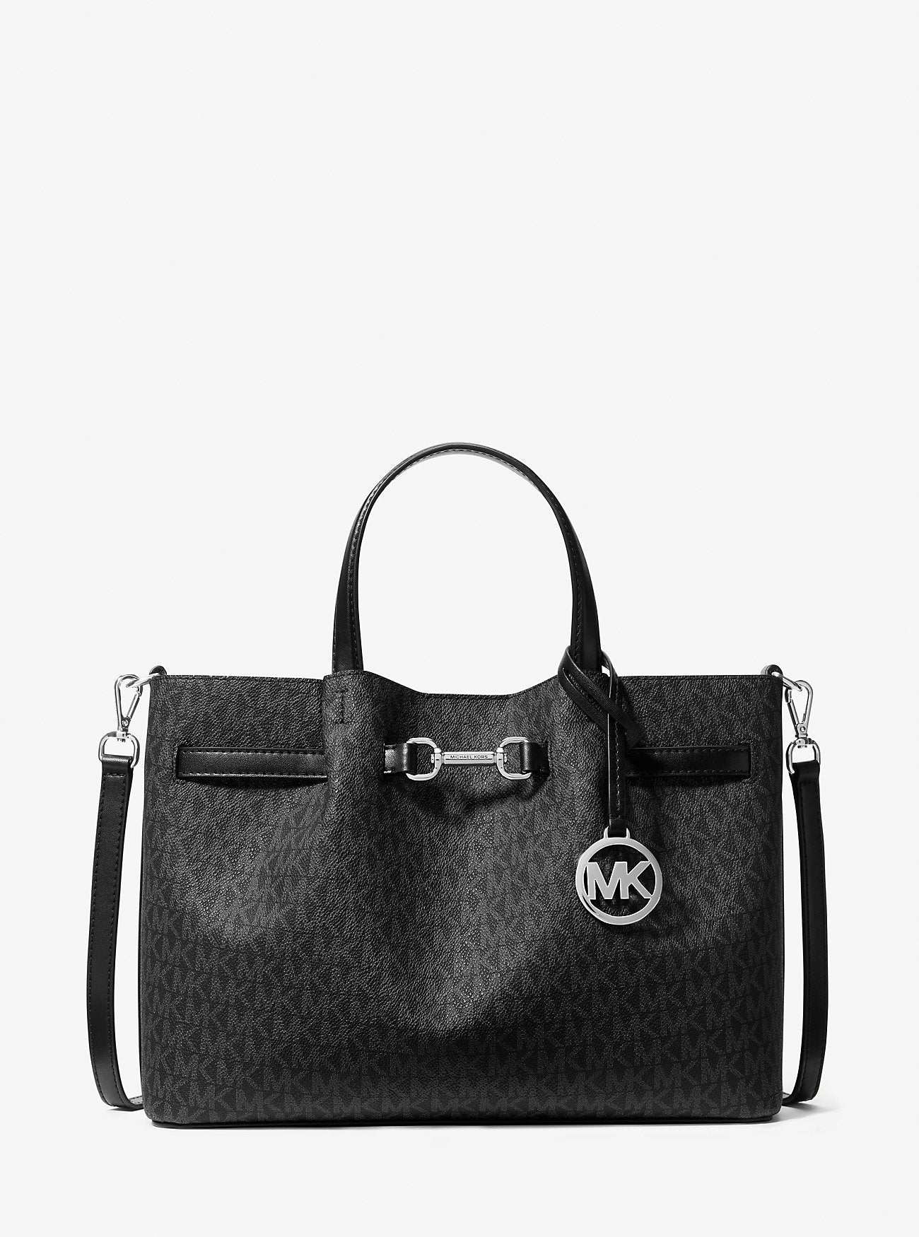 Michael Kors Jet Set Small Pebbled Leather Convertible Wristlet Black