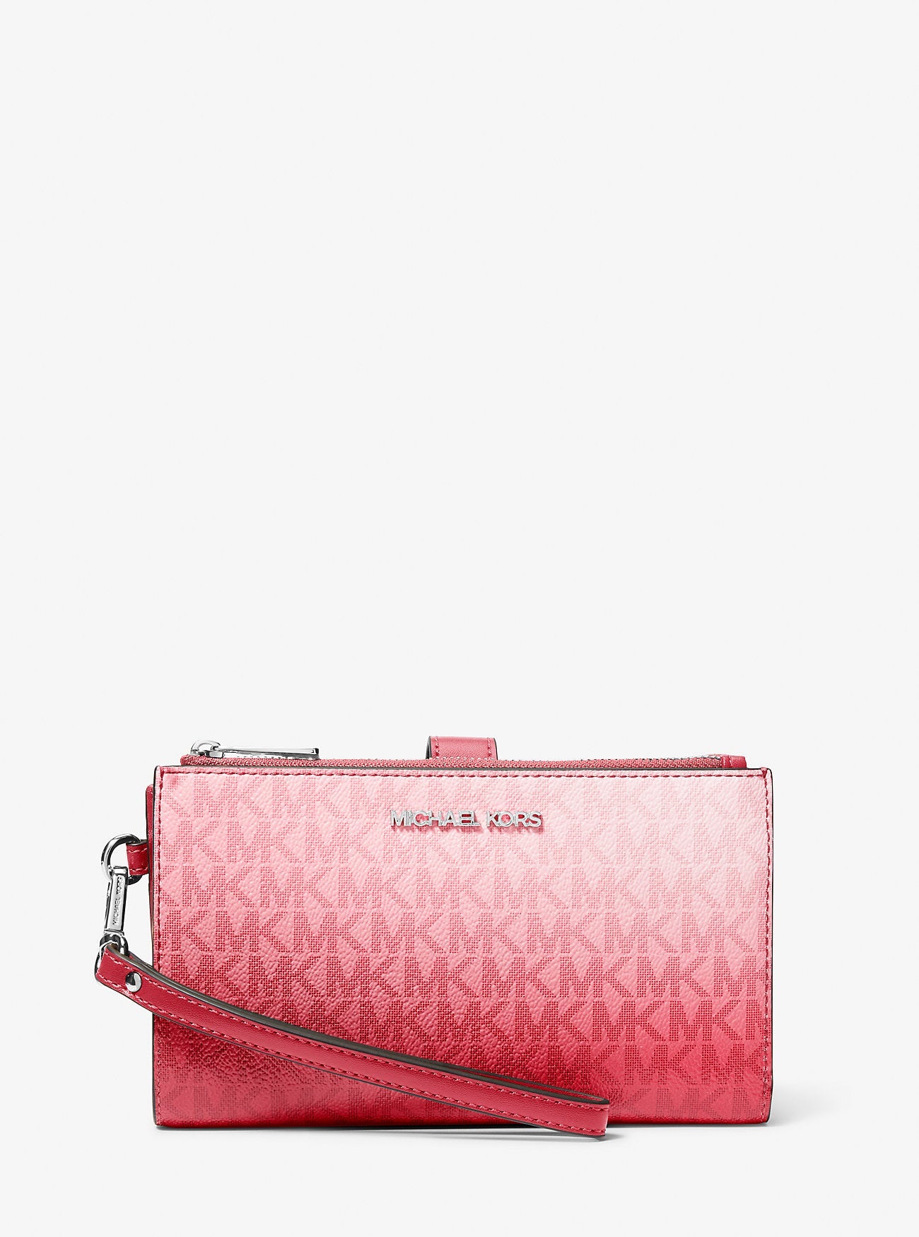 Michael Kors Jet Set Large Ombre Signature Logo Wristlet Hibiscus Multi