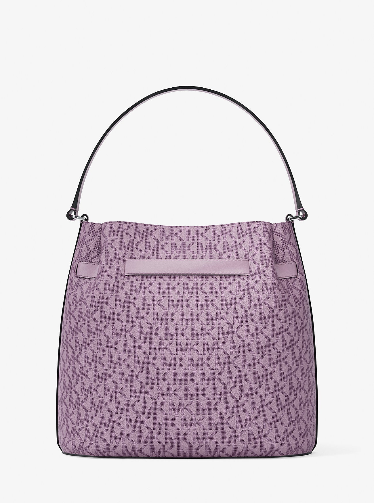 Michael Kors Carson Medium Signature Logo Convertible Bucket Crossbody Bag Lt Quartz