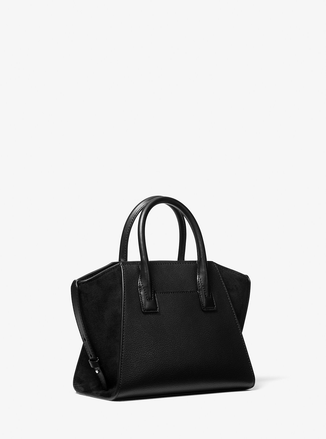 Michael Kors Avril Small Pebbled Leather Satchel Black