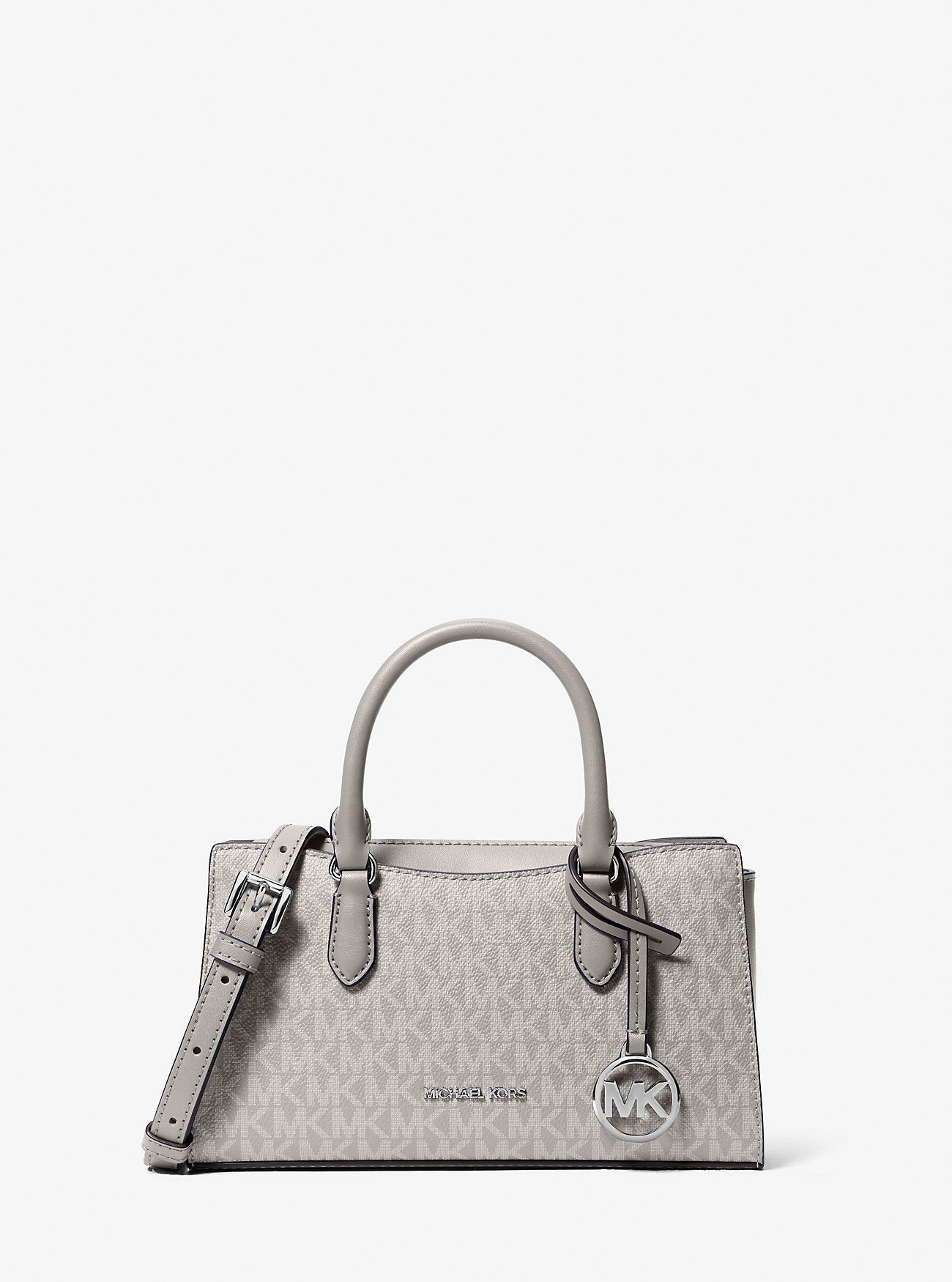 Michael Kors Arden Small Signature Logo Messenger Bag Pearl Grey