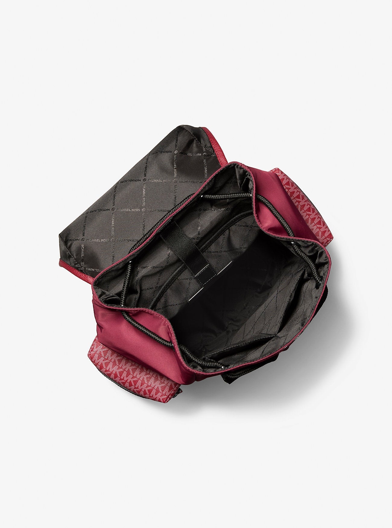 Michael Kors Cooper Signature Logo and Nylon Backpack Cherry