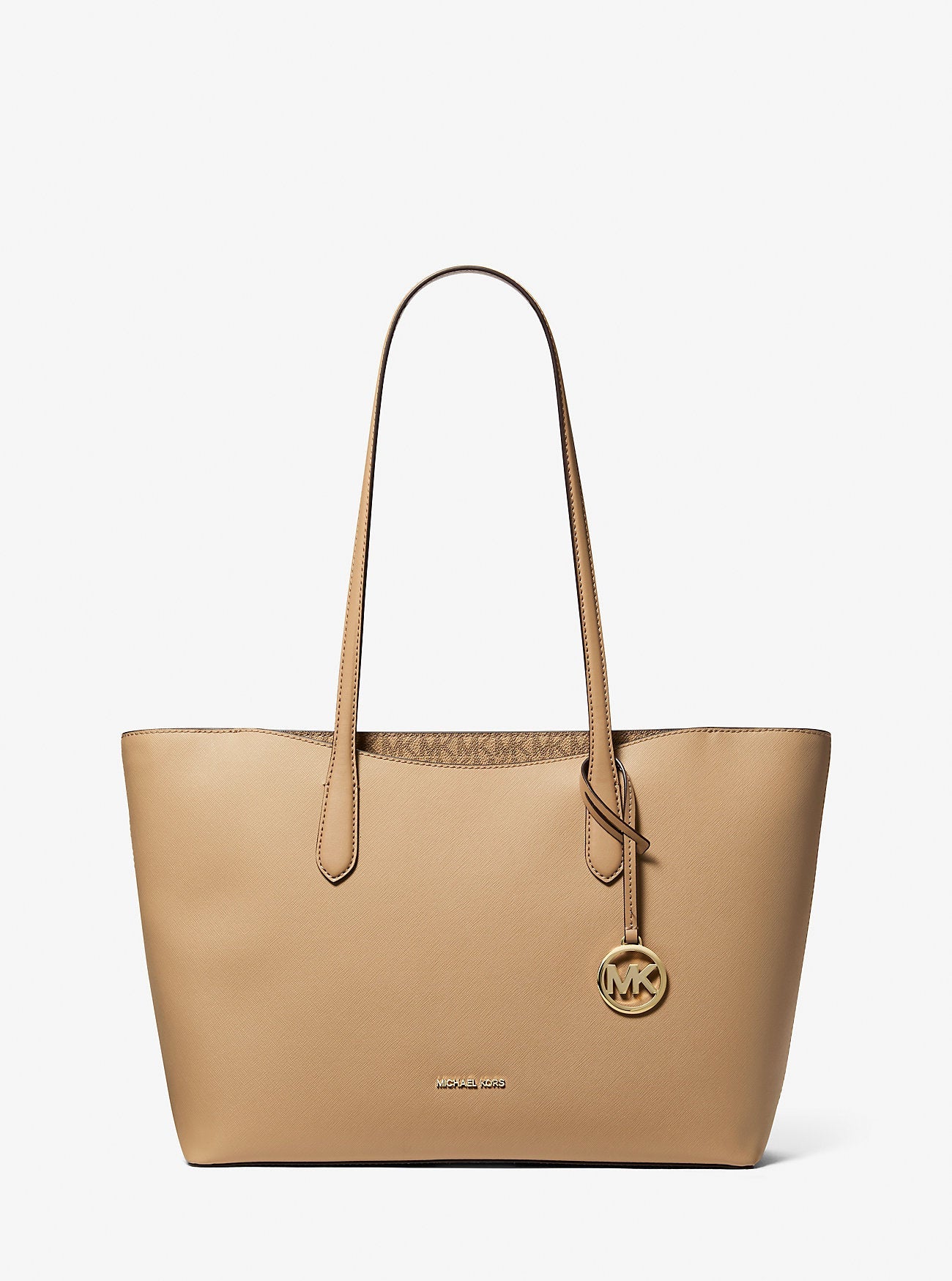 Michael Kors Arden Large Top-Zip Tote Bag Camel