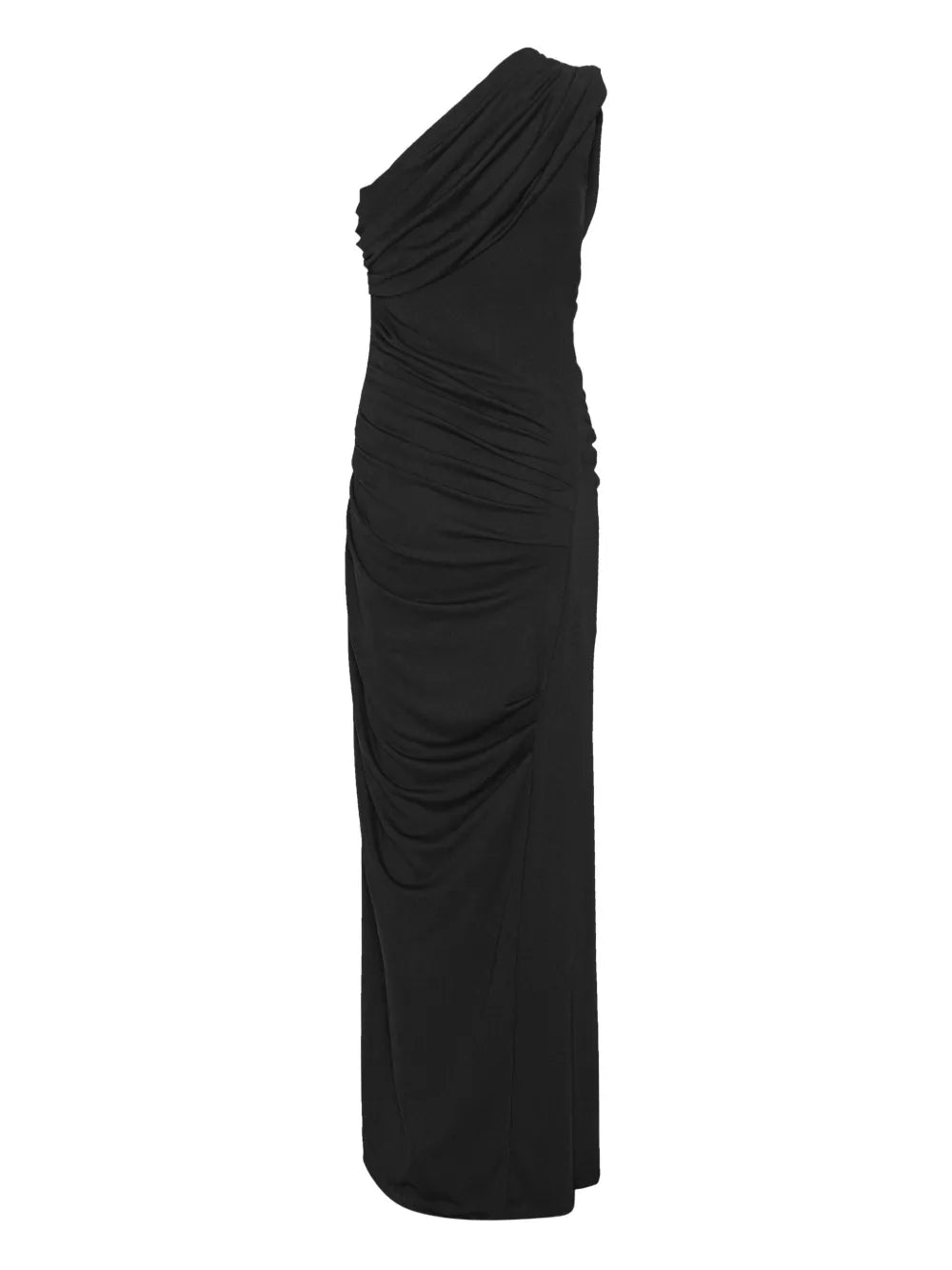 draped one-shoulder maxi dress