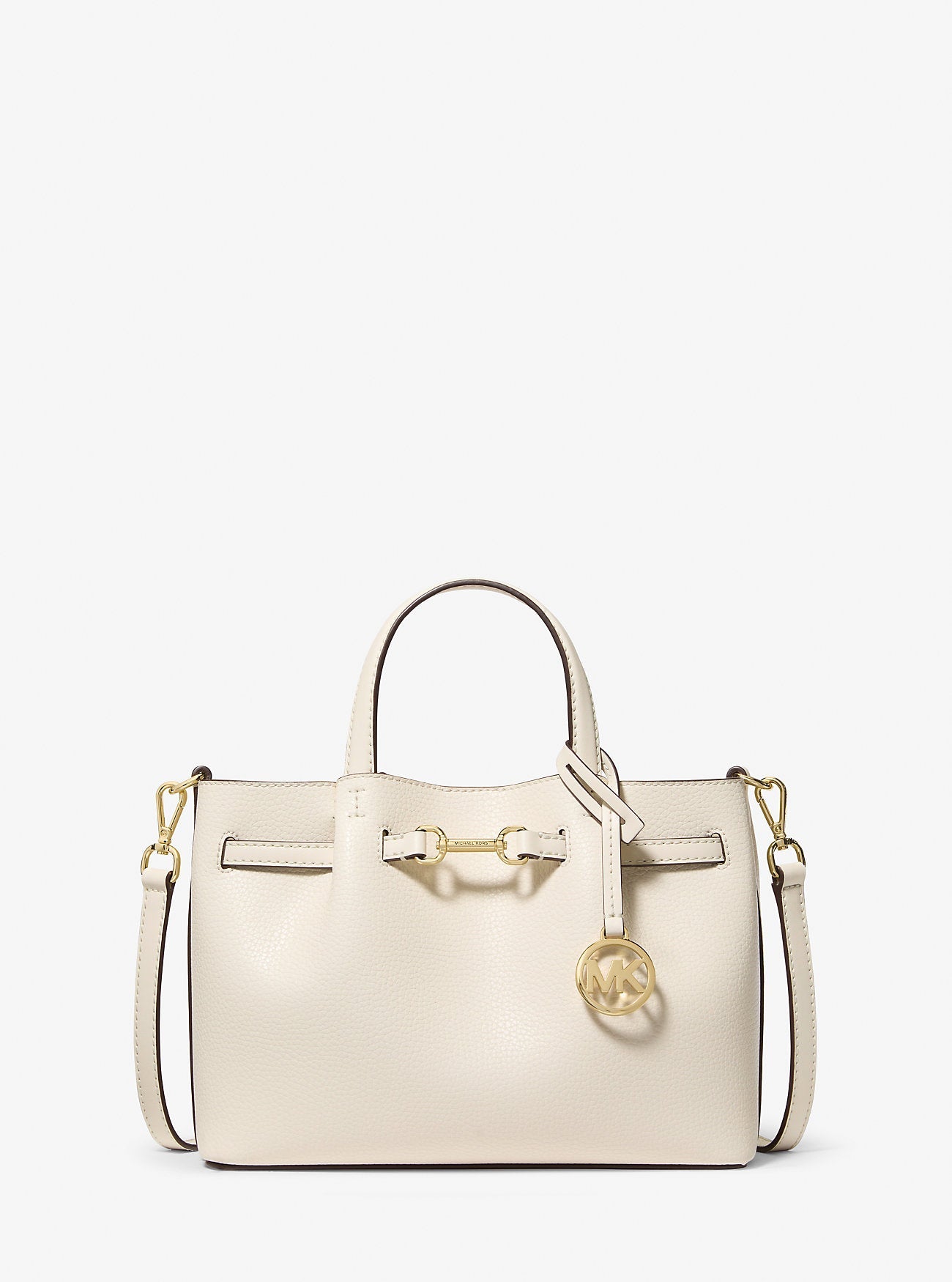 Michael Kors Carson Small Pebbled Leather Satchel Lt Cream