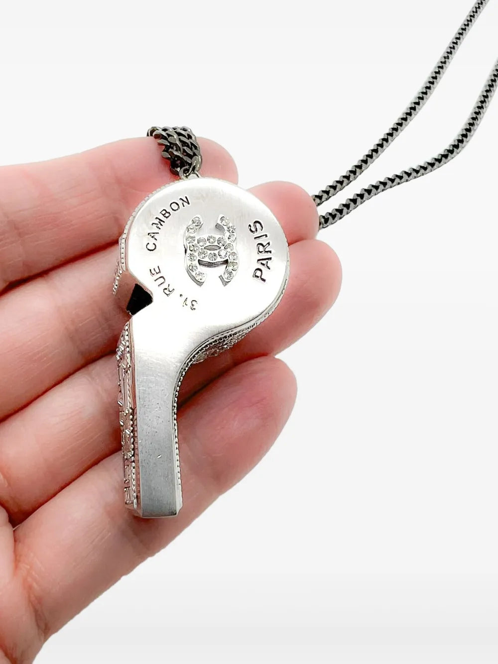 2015 crystal-embellished whistle necklace
