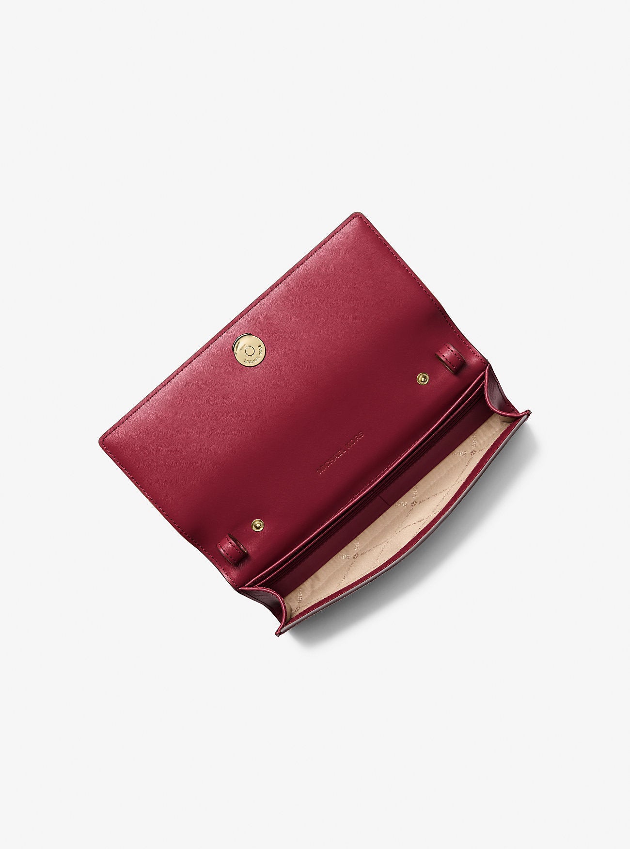 Michael Kors Carson Large Pebbled Leather Convertible Crossbody Bag Cherry