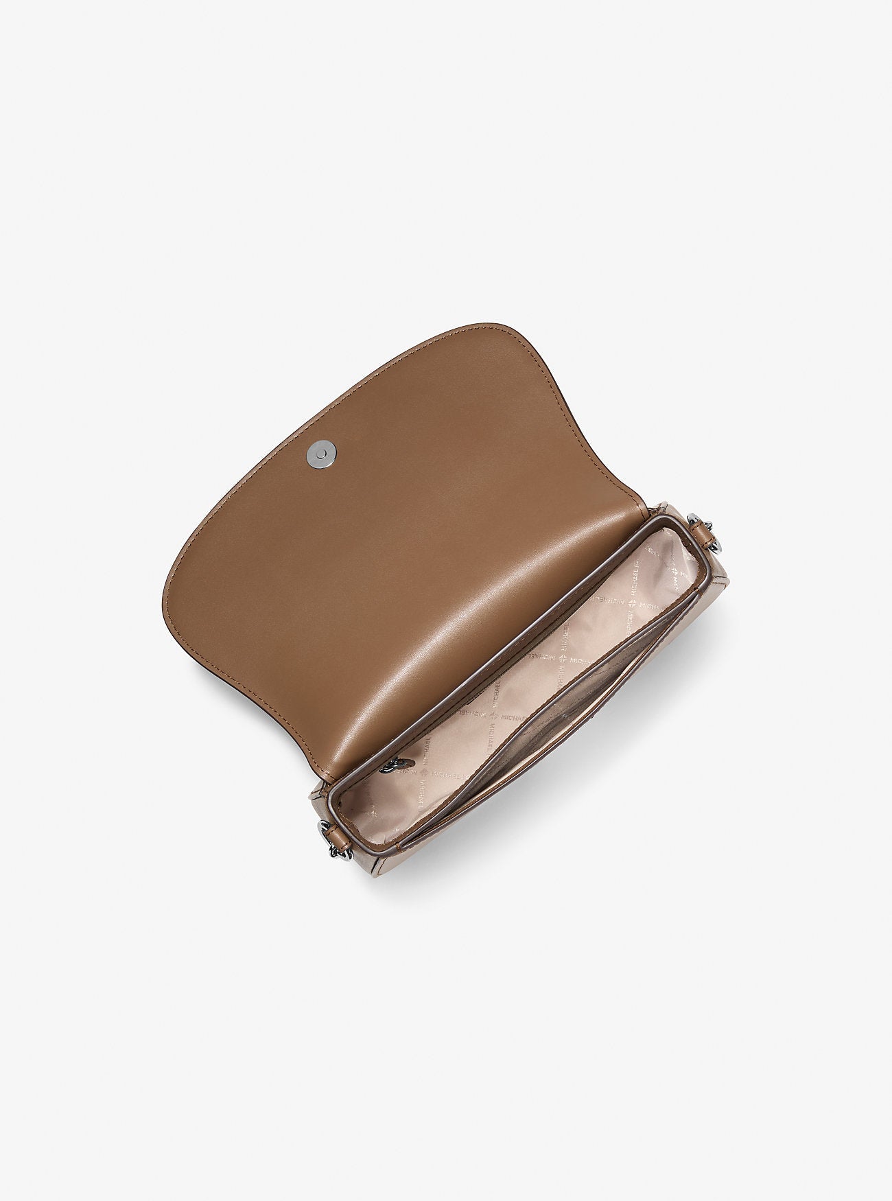 Michael Kors Mila Medium Leather Messenger Bag Driftwood