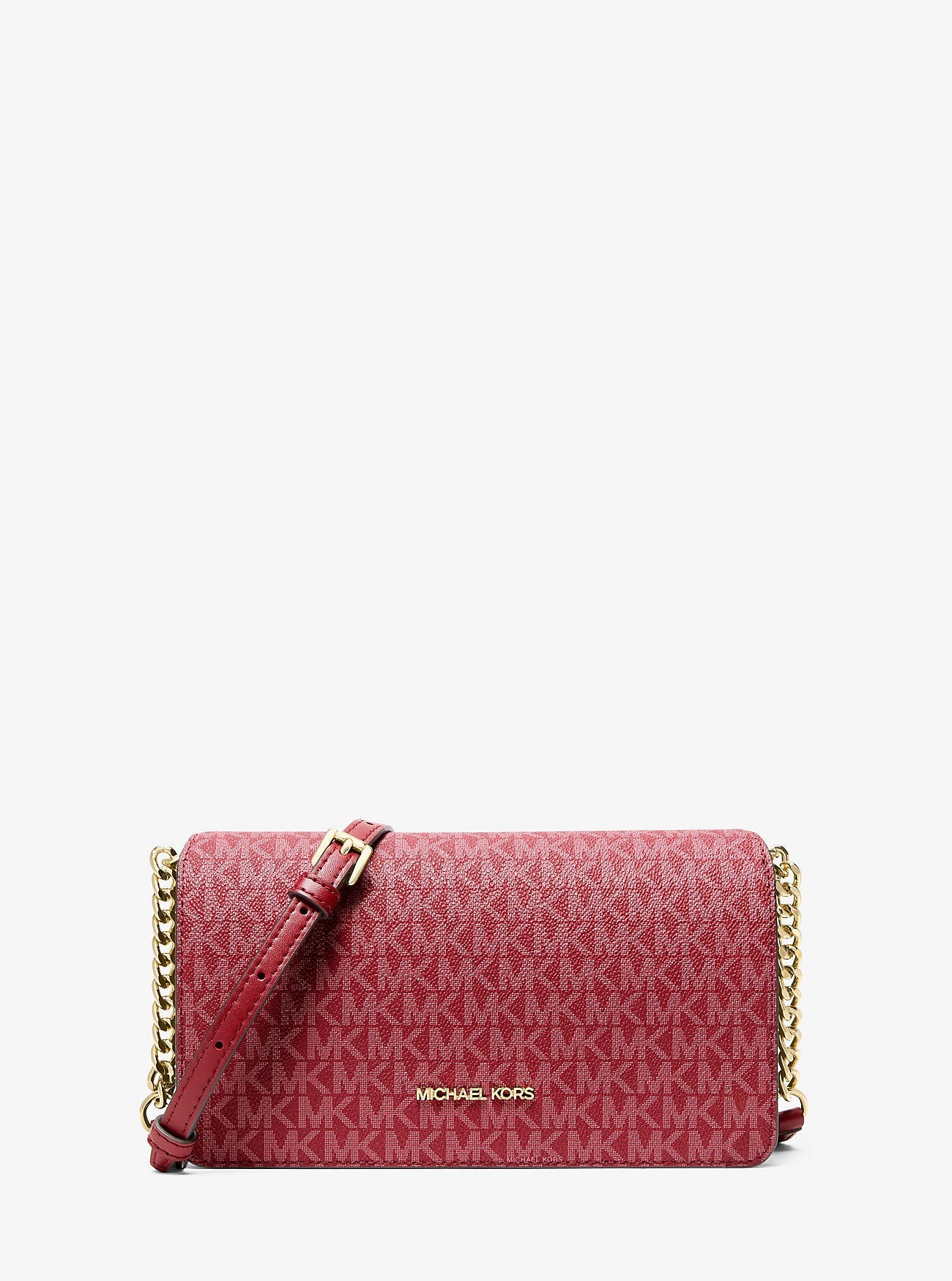 Michael Kors Jet Set Medium Signature Logo Crossbody Bag Cherry