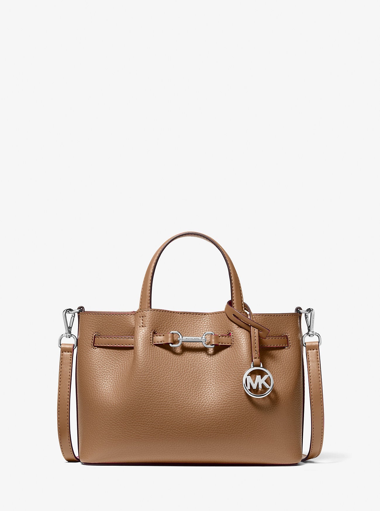 Michael Kors Carson Small Pebbled Leather Satchel Driftwood