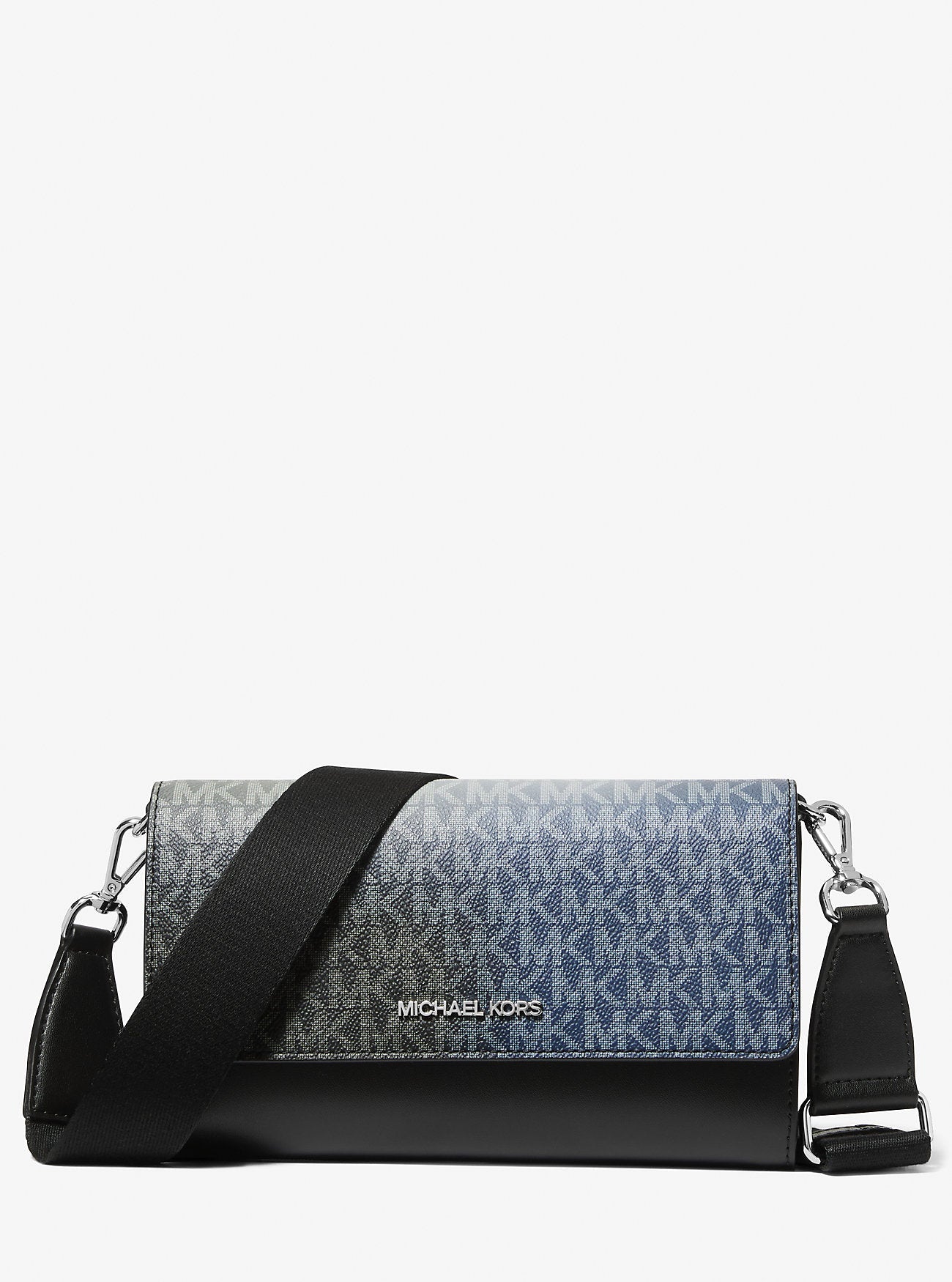Michael Kors Jet Set Large Ombre Signature Logo Crossbody Bag Black Combo
