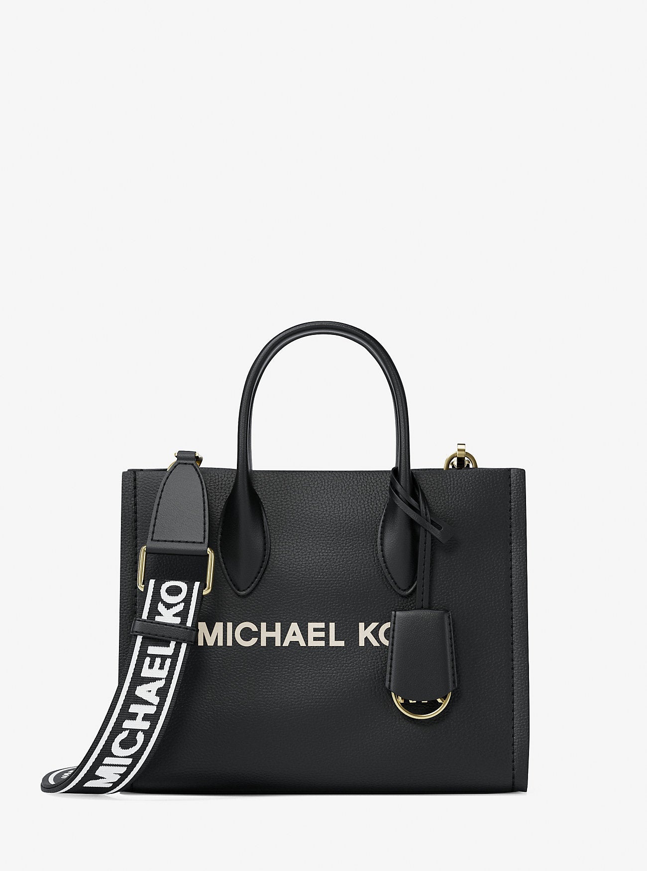 Michael Kors Mirella Small Pebbled Leather Convertible Crossbody Bag Black