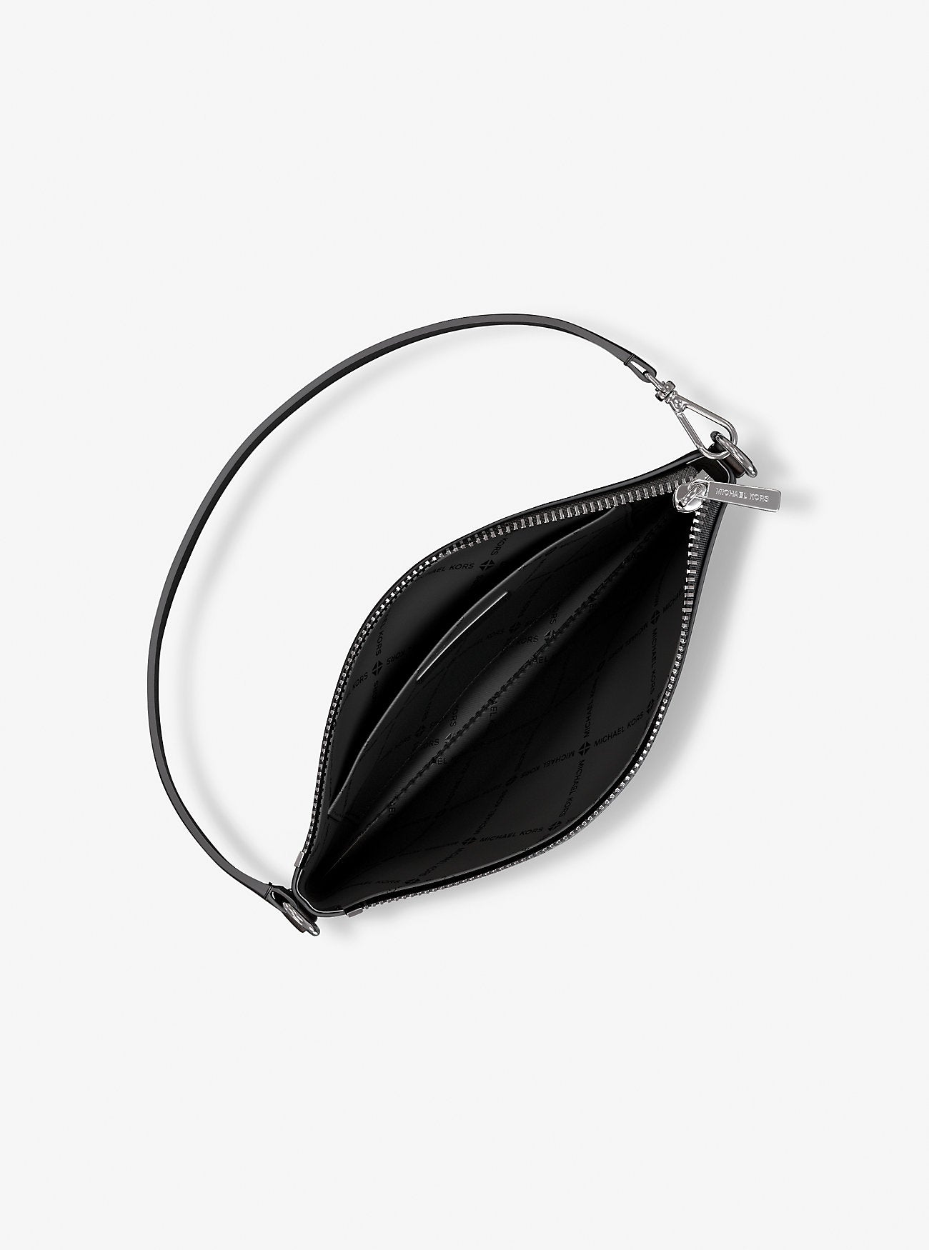 Michael Kors Jet Set Small Pebbled Leather Convertible Wristlet Black
