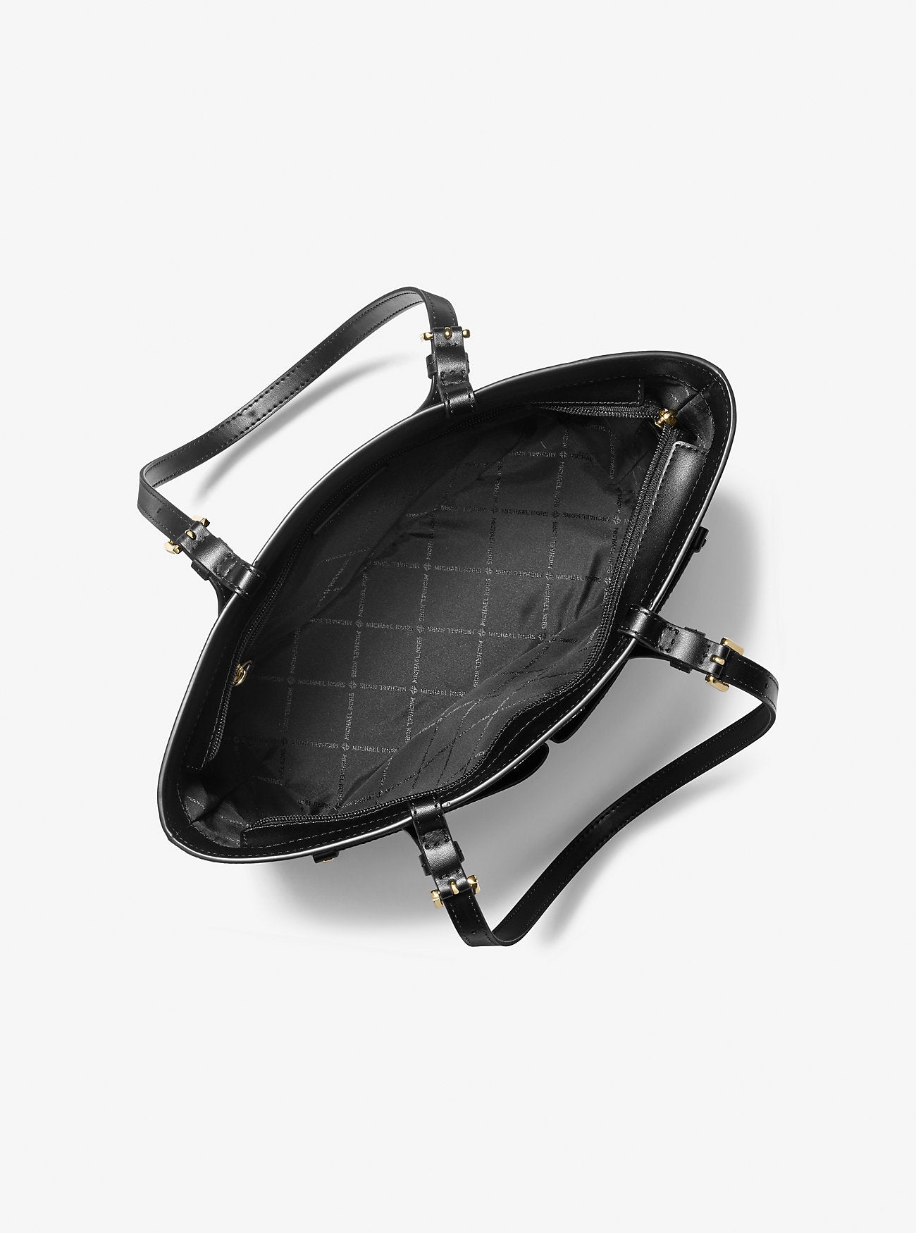 Michael Kors Rhea Medium Metallic Signature Logo Backpack Black