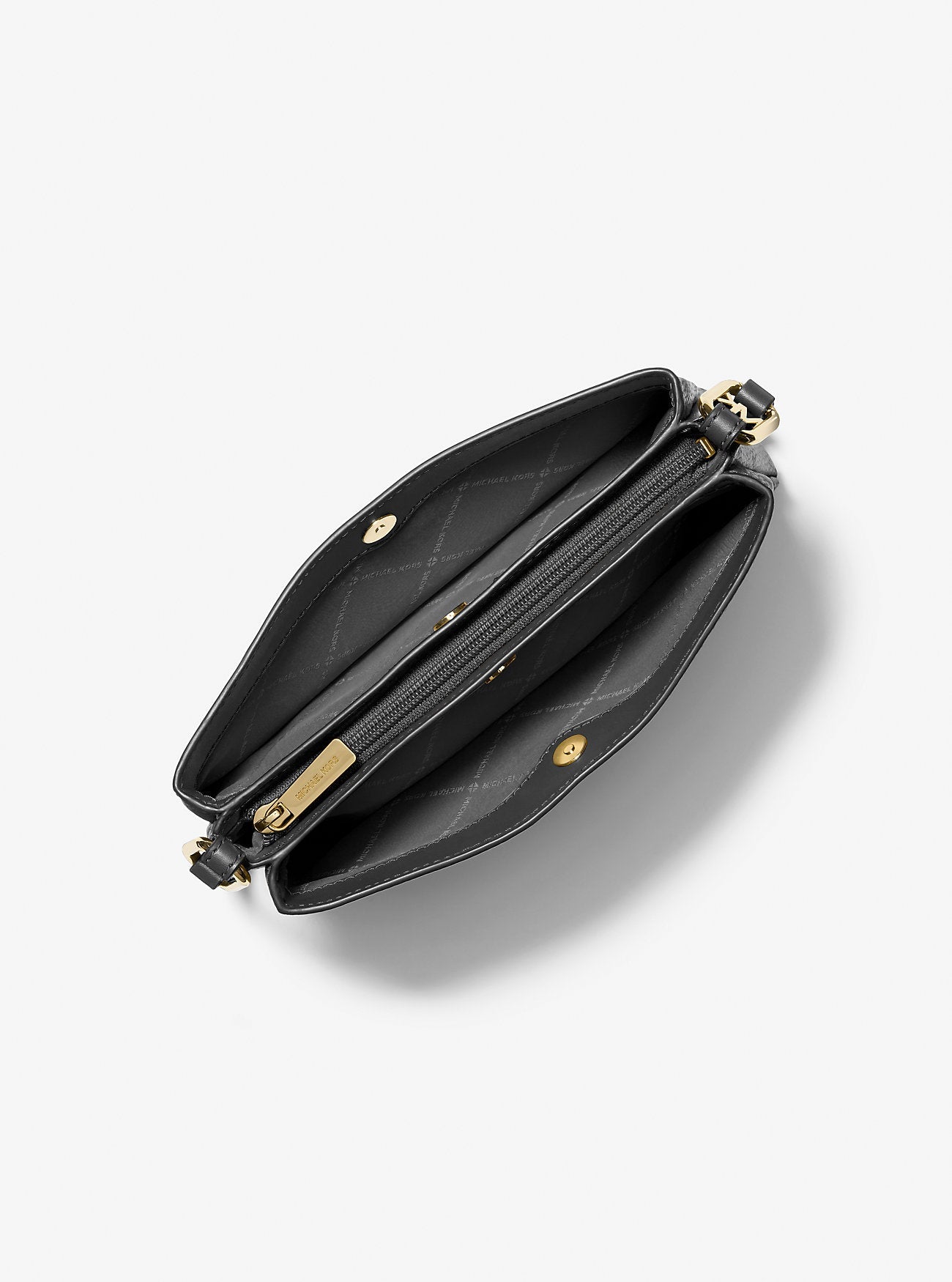 Michael Kors Trisha Medium Pebbled Leather Crossbody Bag Black
