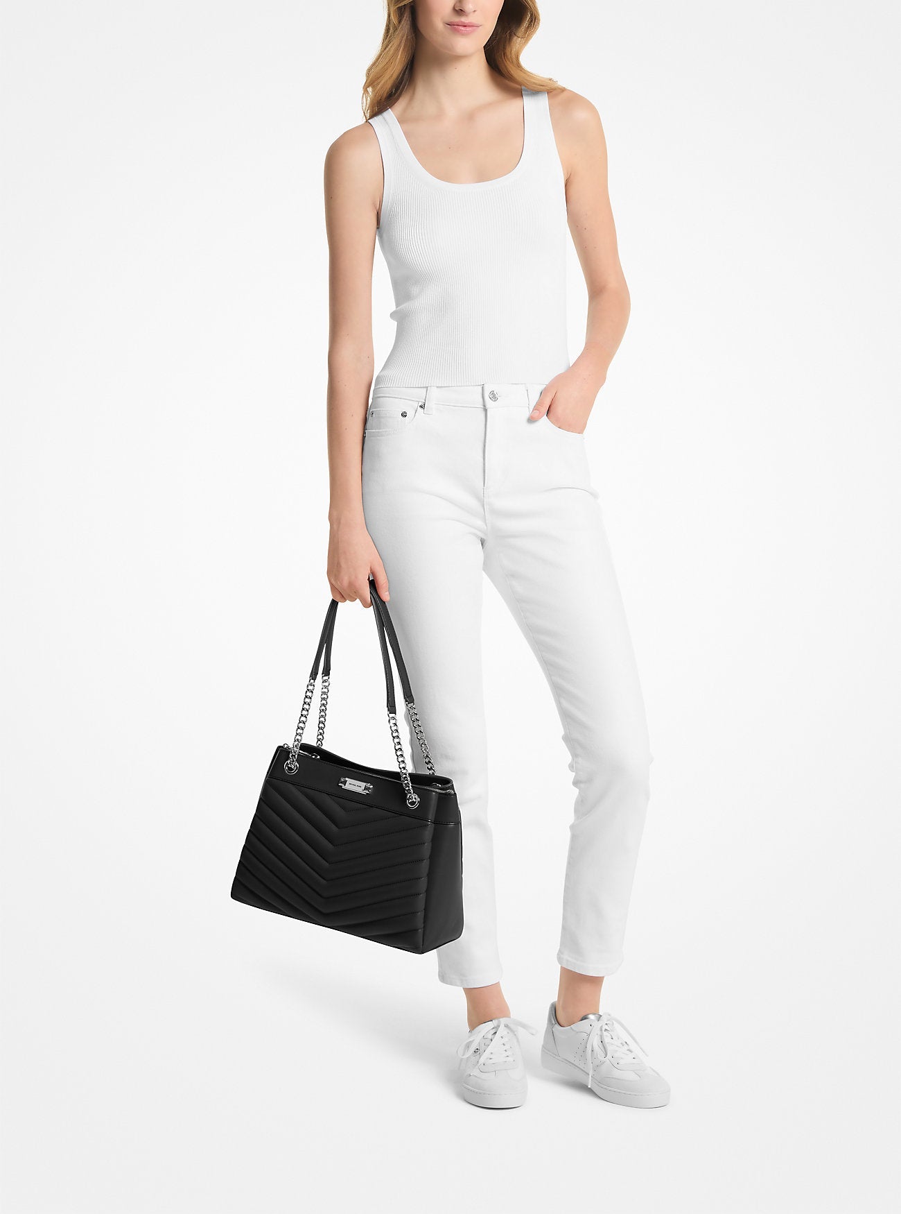 Michael Kors Whitney Medium Quilted Tote Bag Black