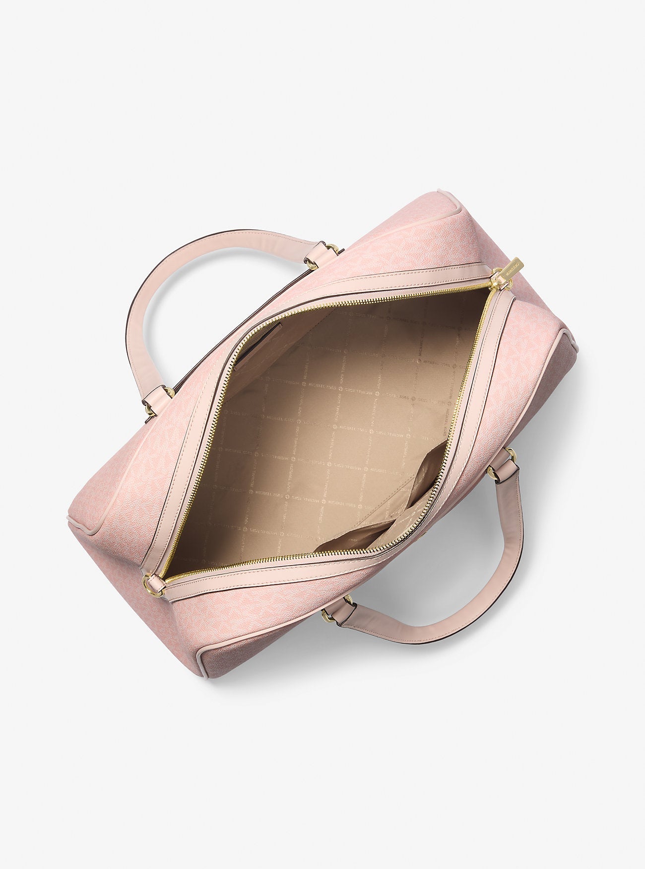 Michael Kors Jet Set Travel Extra-Large Signature Logo Weekender Bag Lt Powder Blush