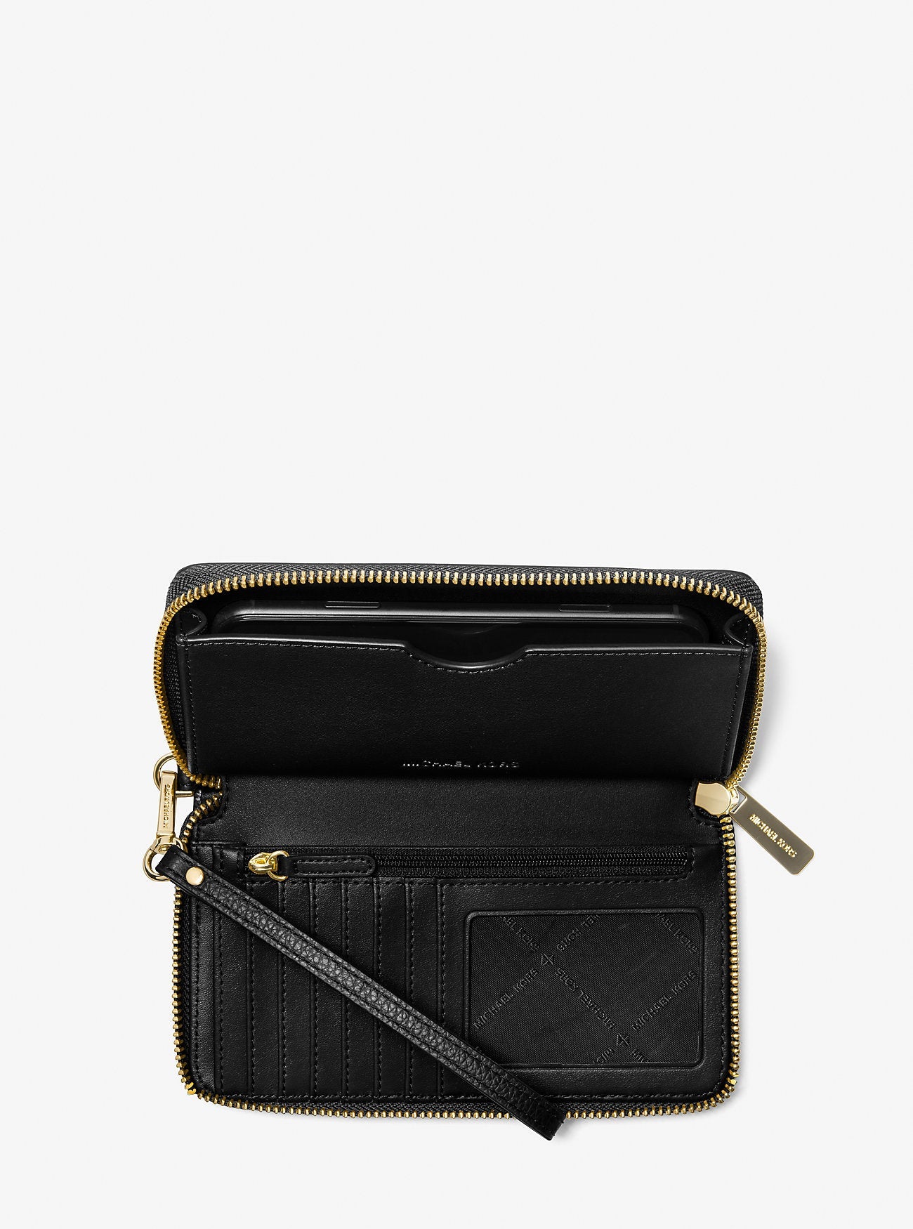 Michael Kors Large Pebbled Leather Smartphone Wristlet Black