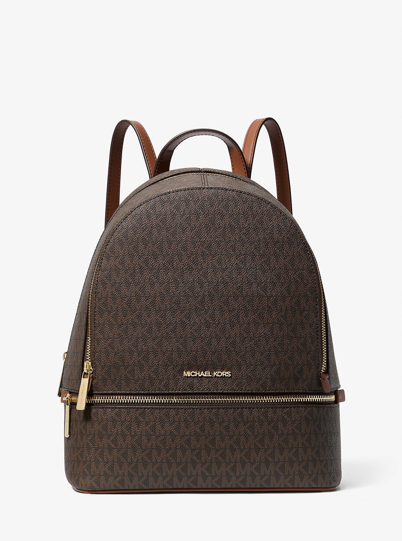 Michael Kors Rhea Medium Signature Logo Backpack Brown
