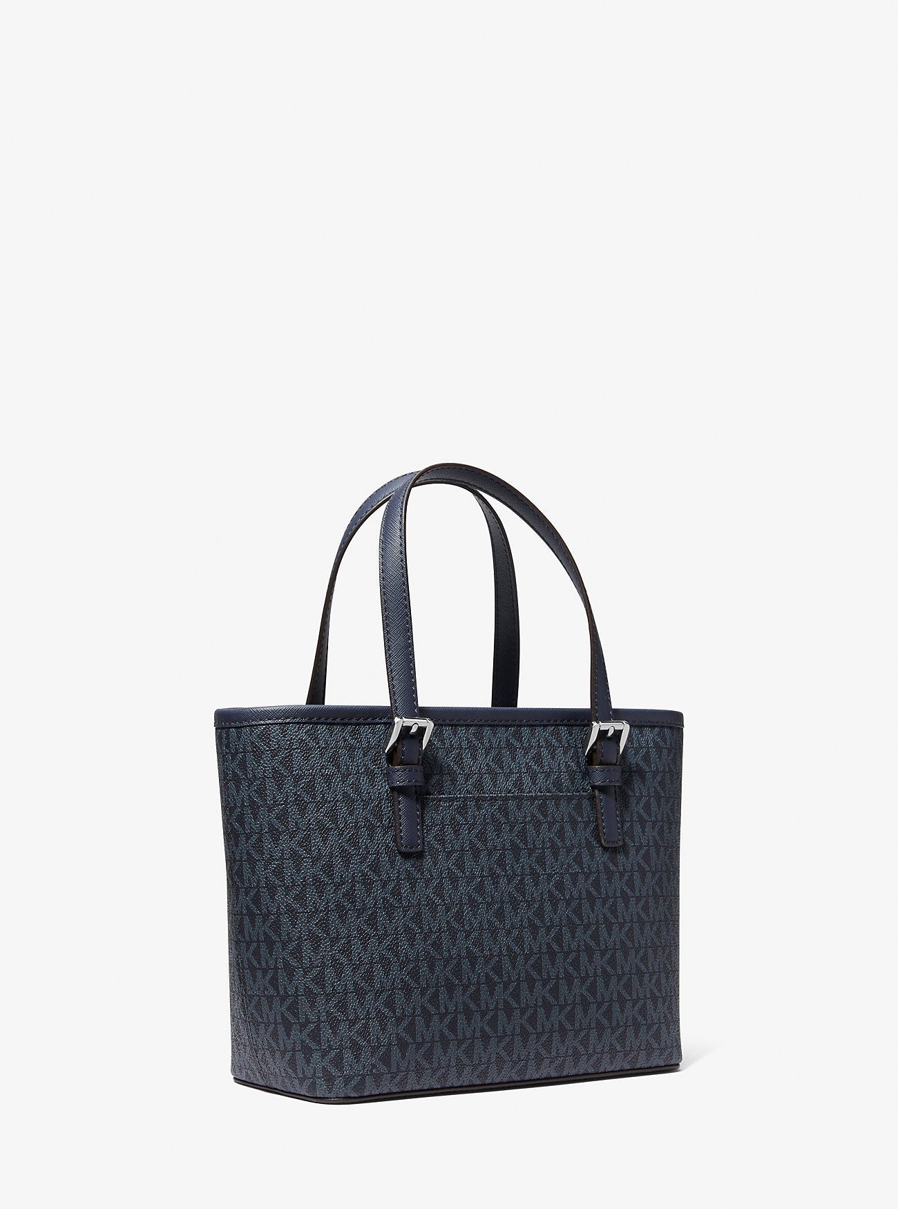 Michael Kors Jet Set Travel Extra-Small Logo Top-Zip Tote Bag Navy