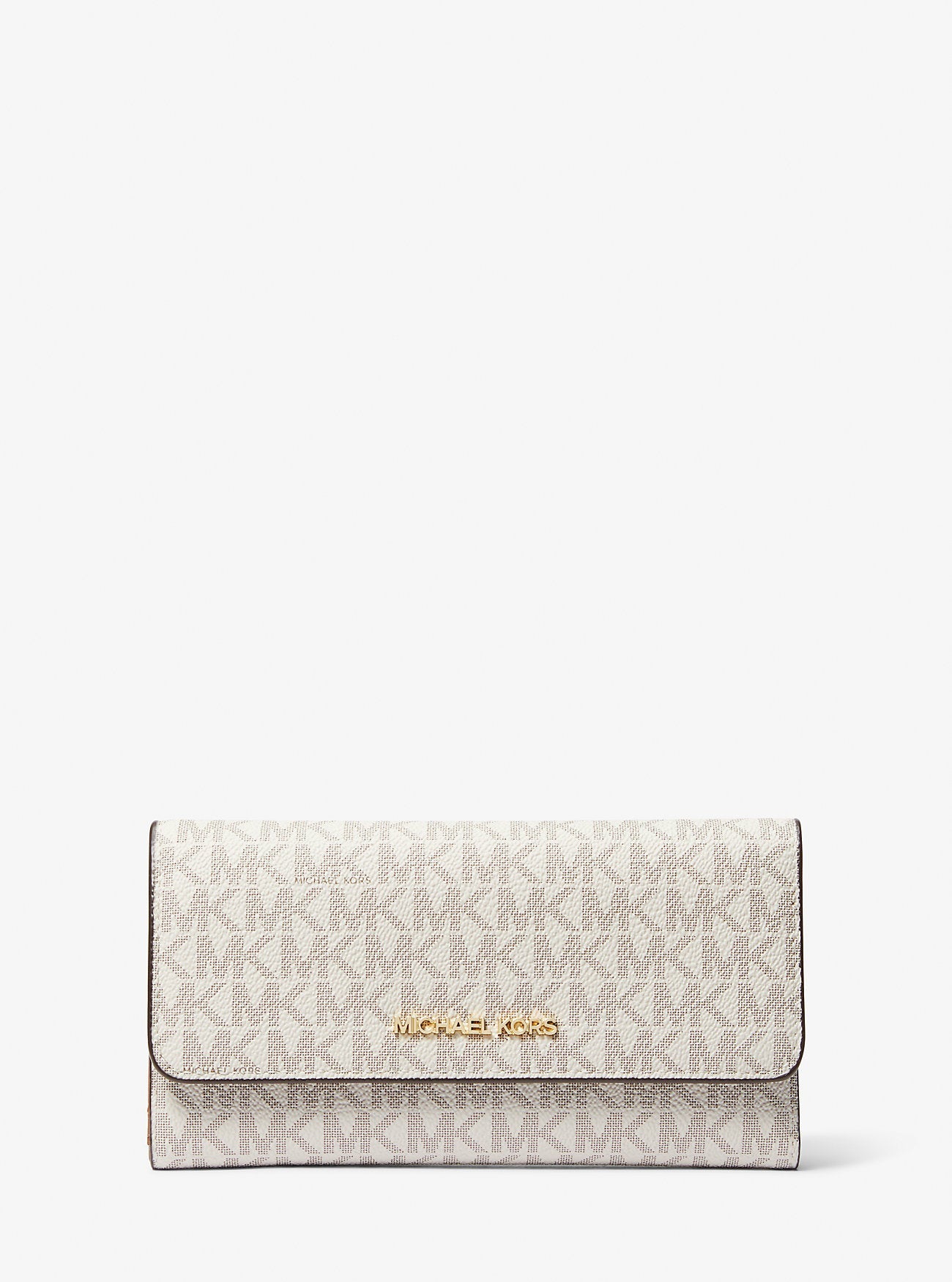 Michael Kors Jet Set Large Logo Trifold Wallet Vanilla