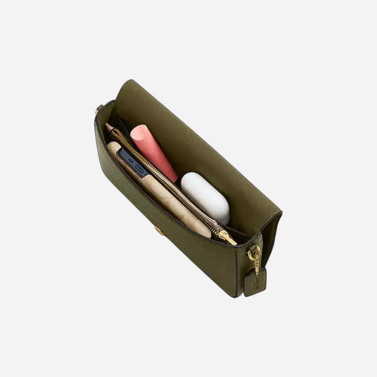 Coach Mila Crossbody Bag In Signature Canvas Brass Olive