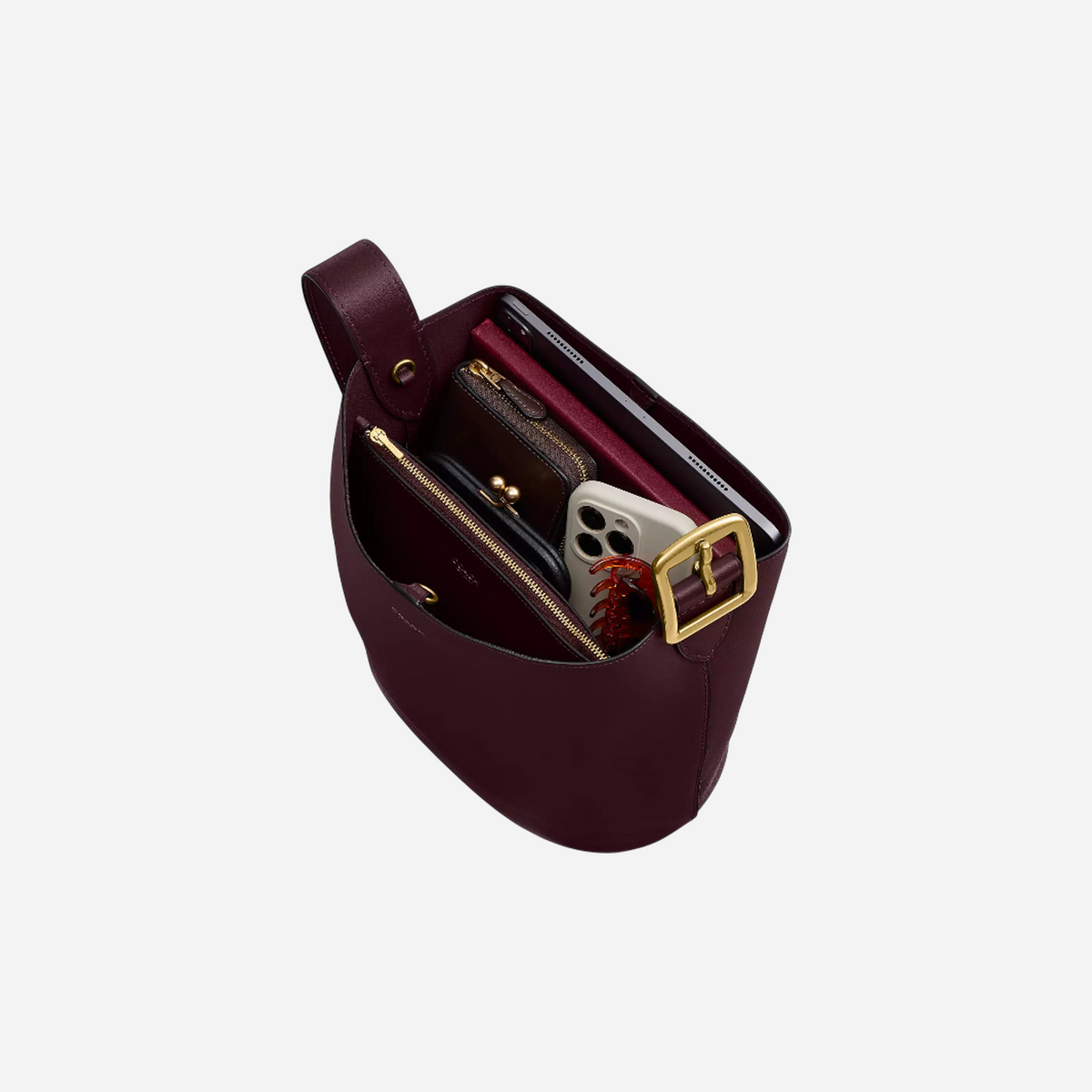 Coach Bleecker Bucket Bag Merlot