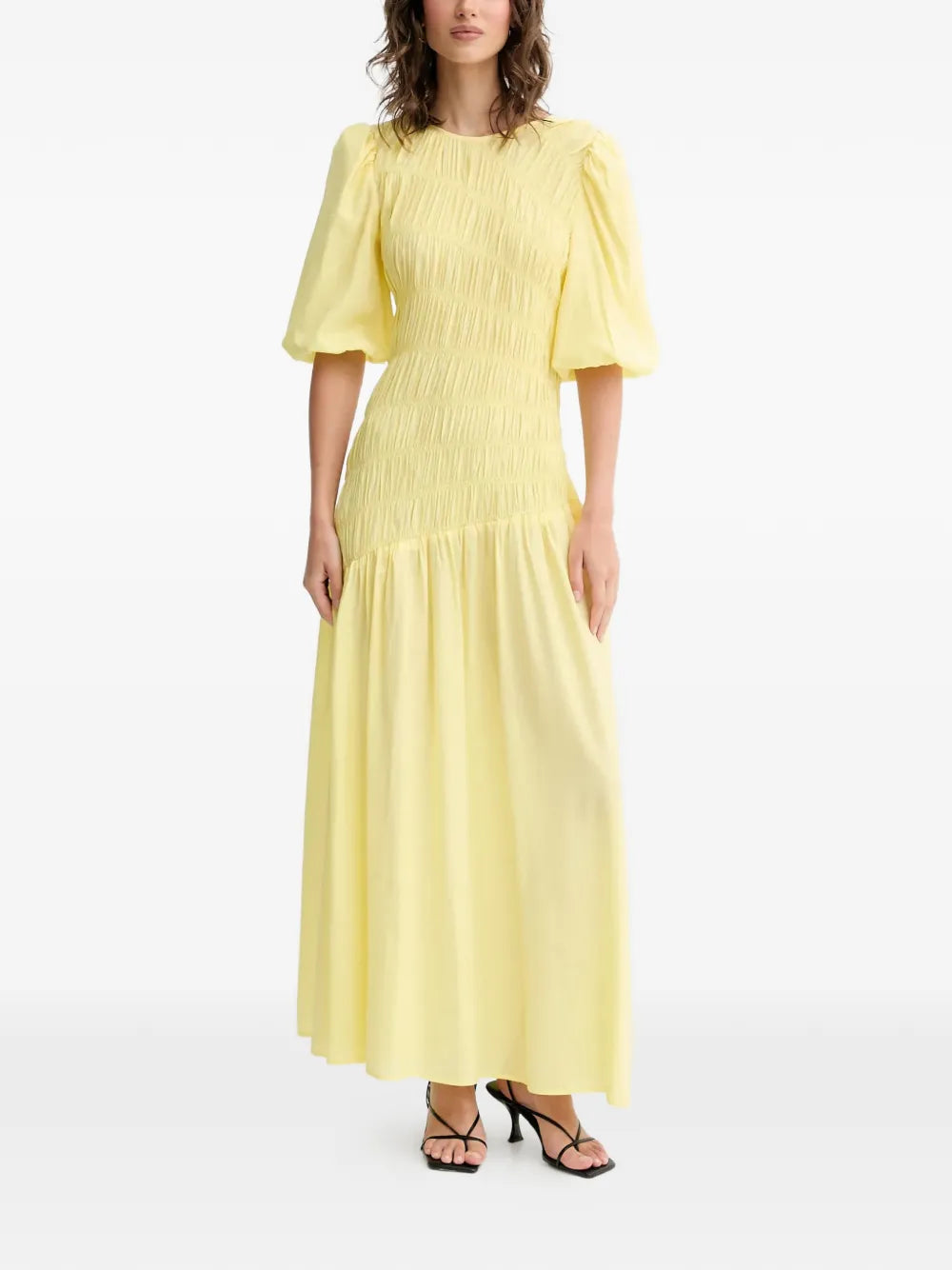 Nara shirred asymmetric dress