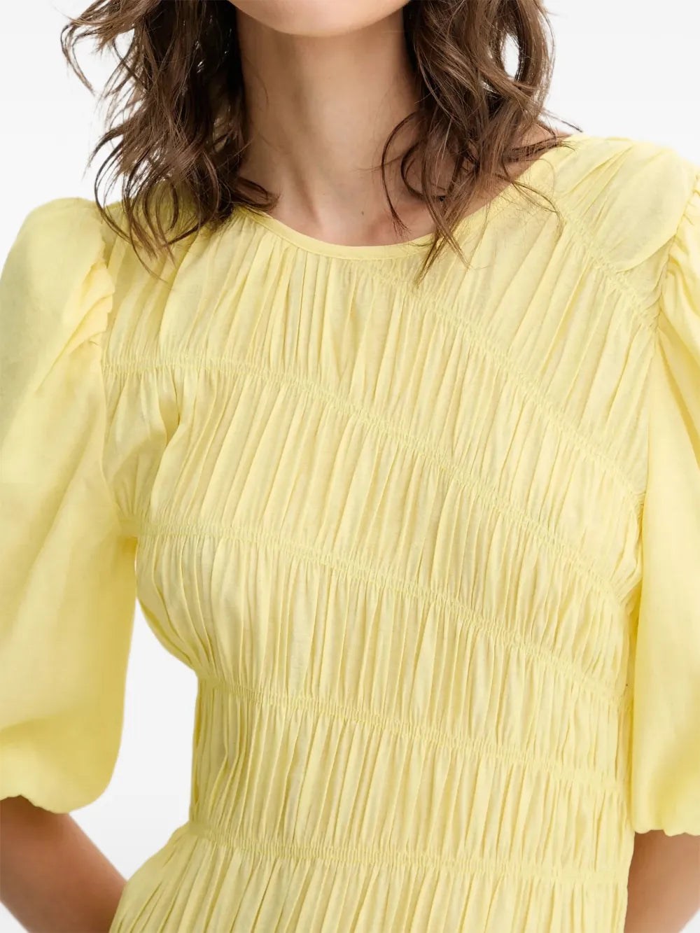 Nara shirred asymmetric dress
