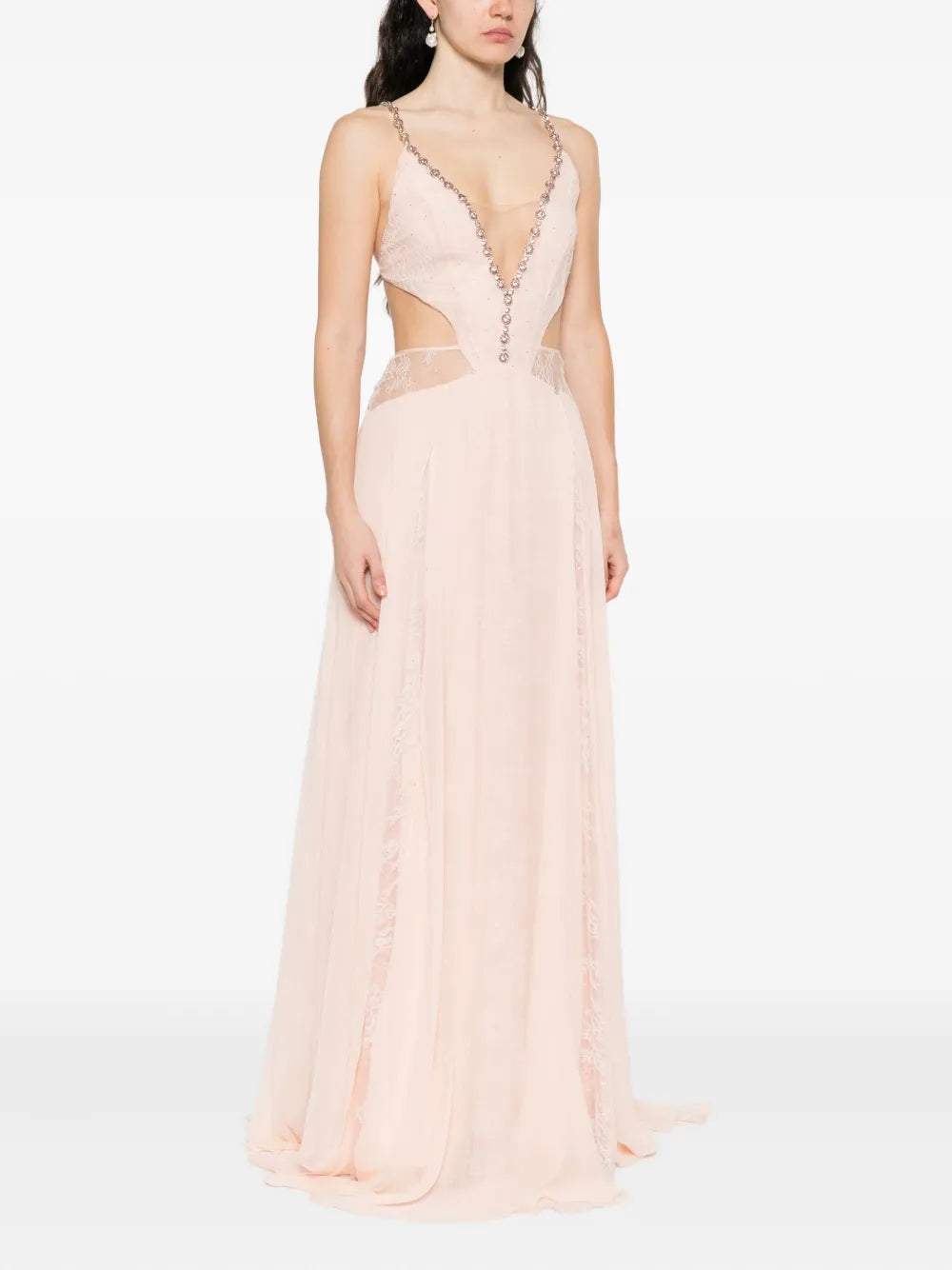 embellished cut-out maxi dress