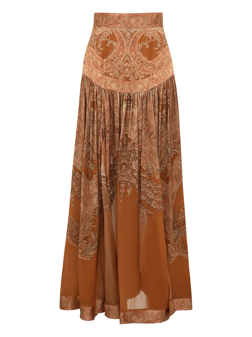 Memento Burnout paisley slit maxi skirt