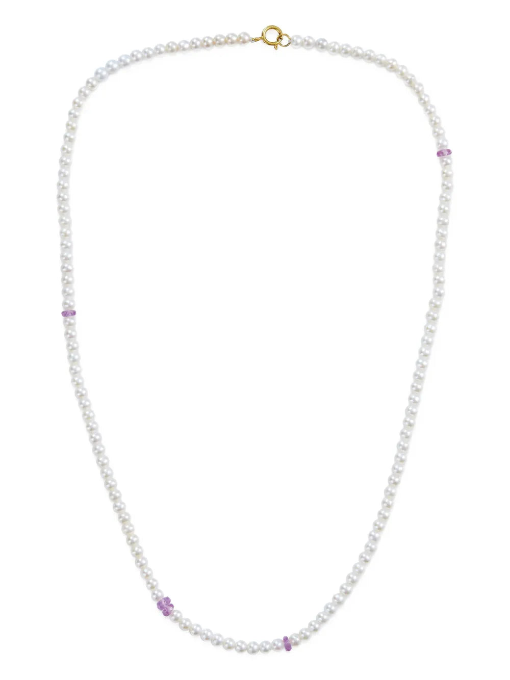 18K yellow gold Ayoka pearl and pink sapphire necklace