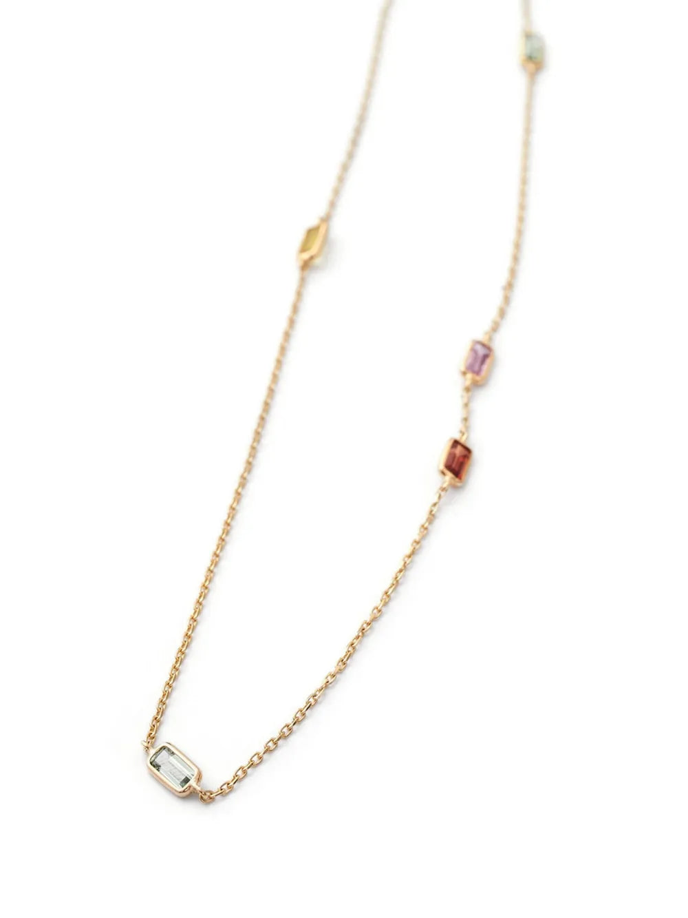 18K yellow gold Candy rainbow sapphire necklace
