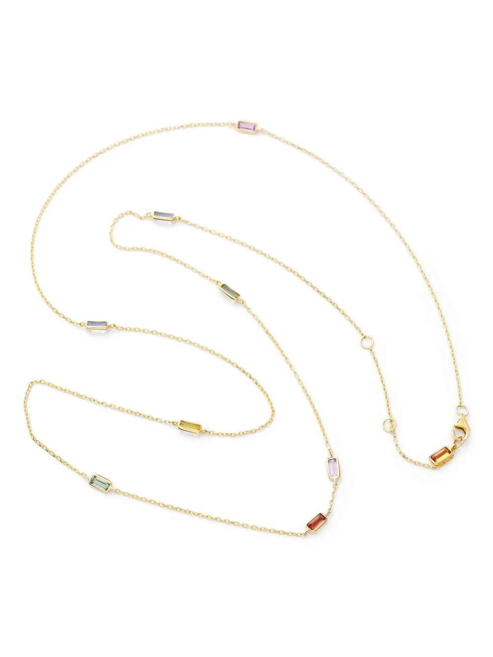 18K yellow gold Candy rainbow sapphire necklace