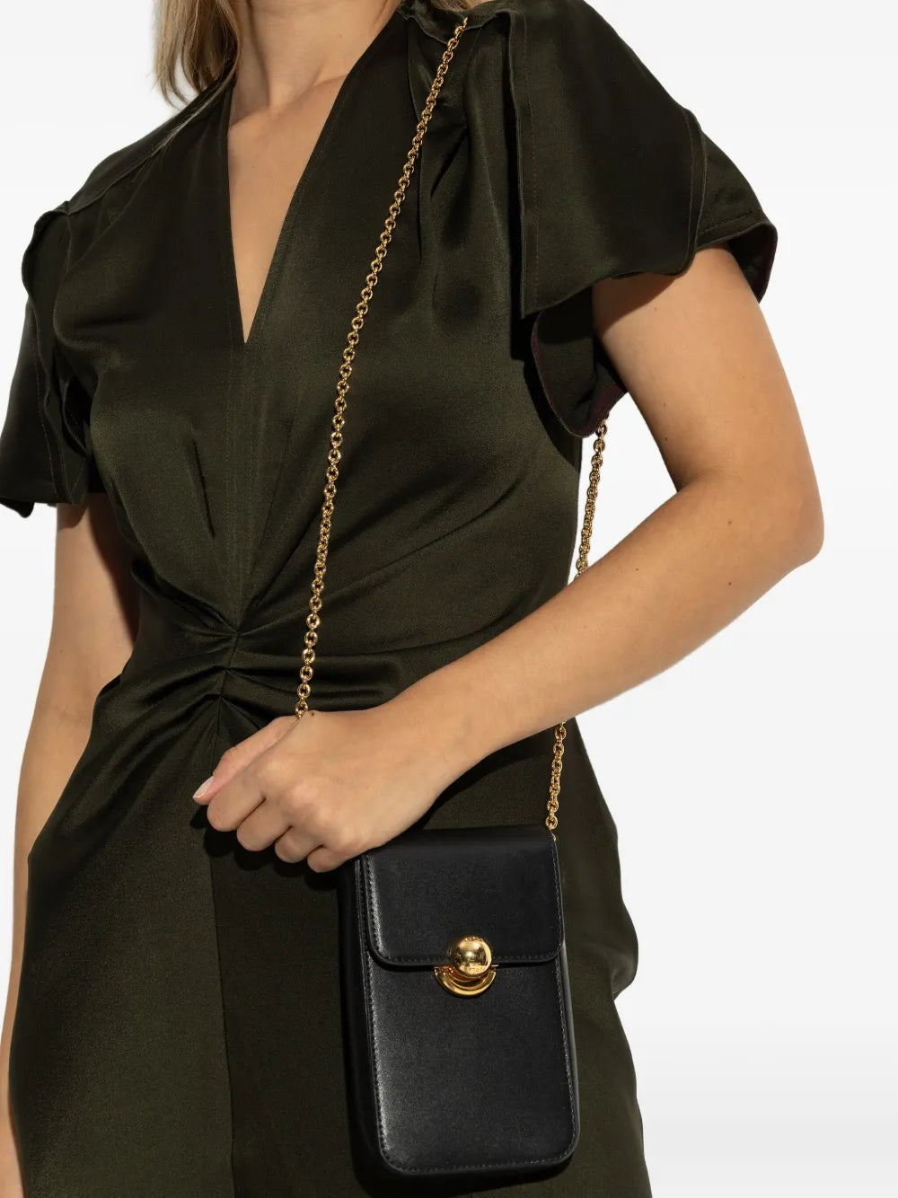 chain-strap flap tote bag