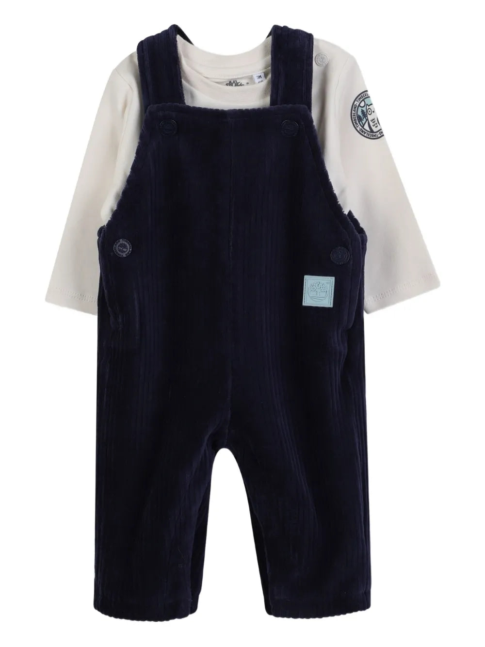 corduroy-ribbed dungaree set
