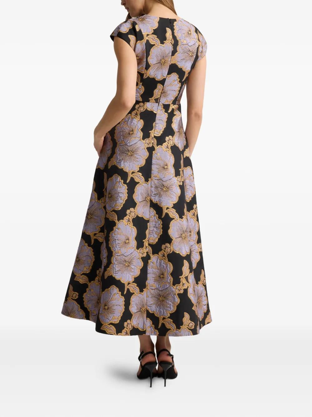 floral-jacquard maxi dress