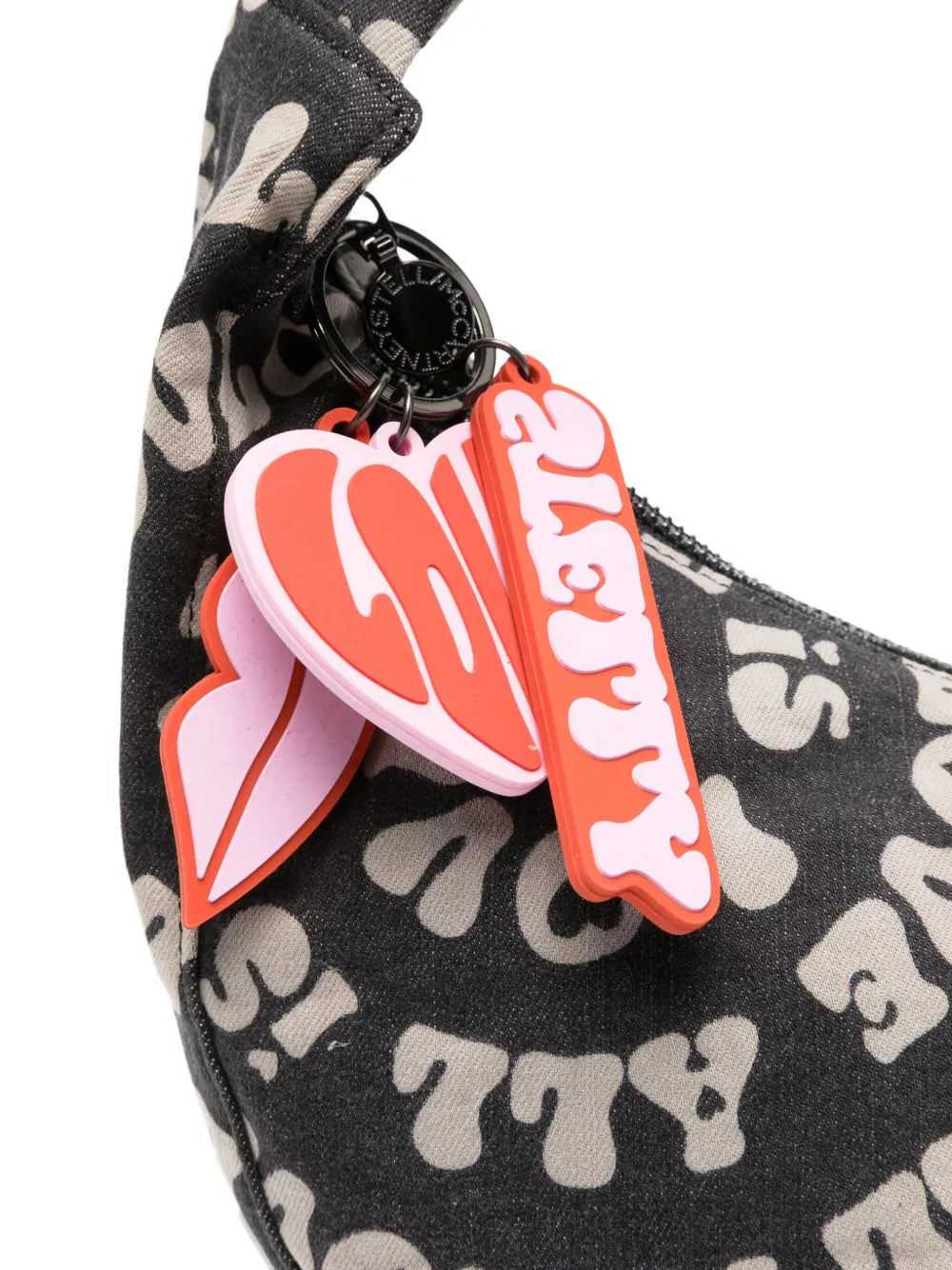 love-print half-moon bag