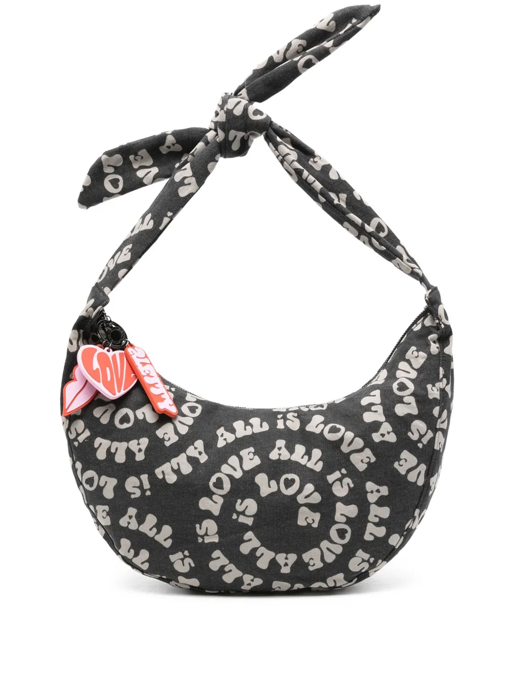 love-print half-moon bag