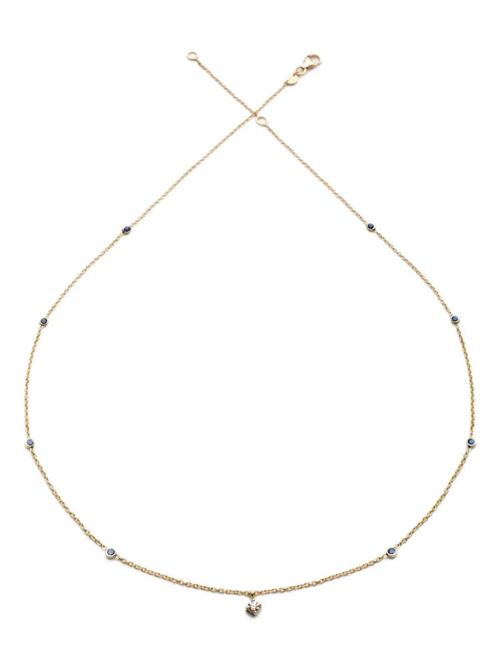 18K yellow gold Holly sapphire and diamond necklace
