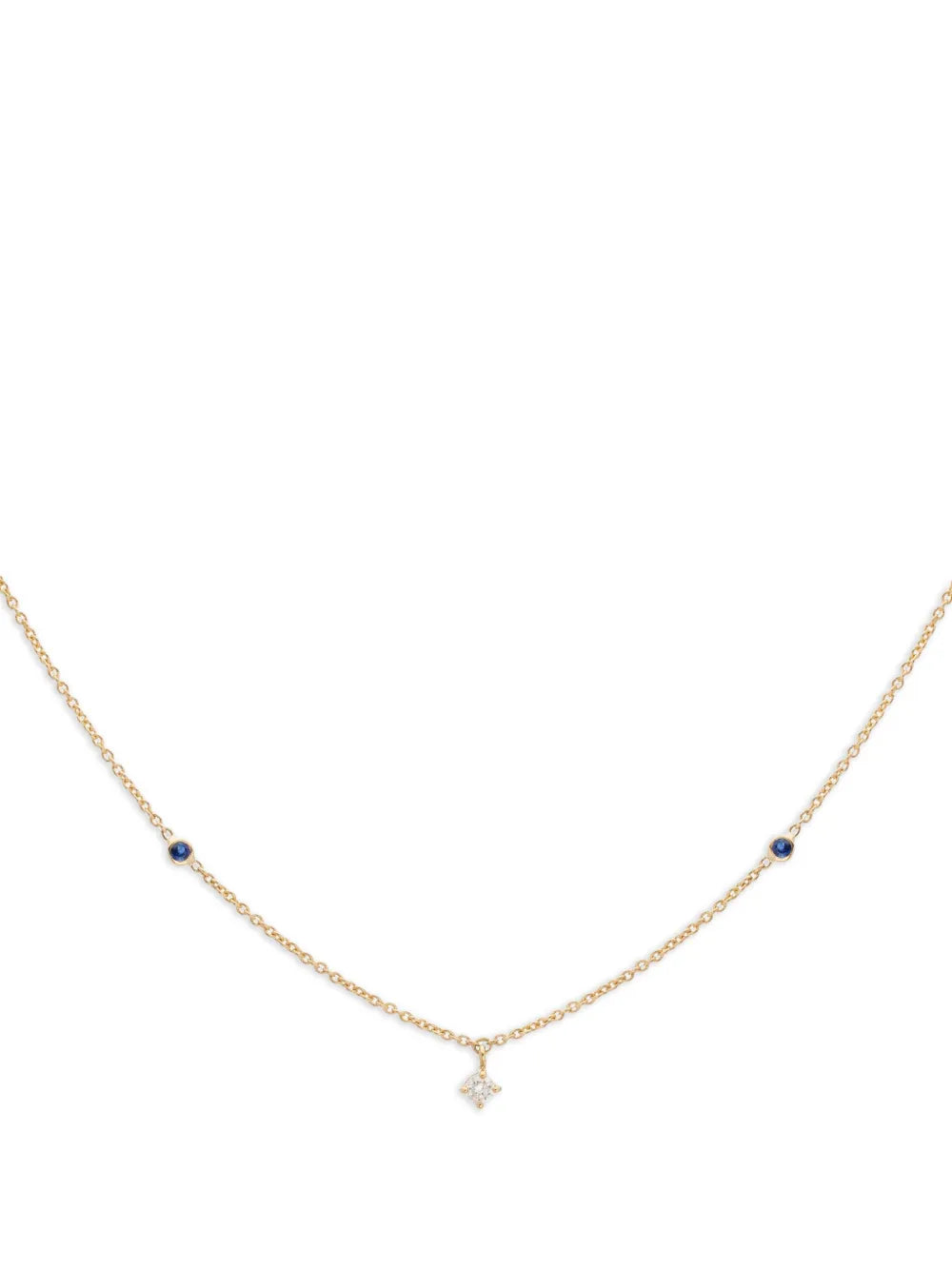 18K yellow gold Holly sapphire and diamond necklace