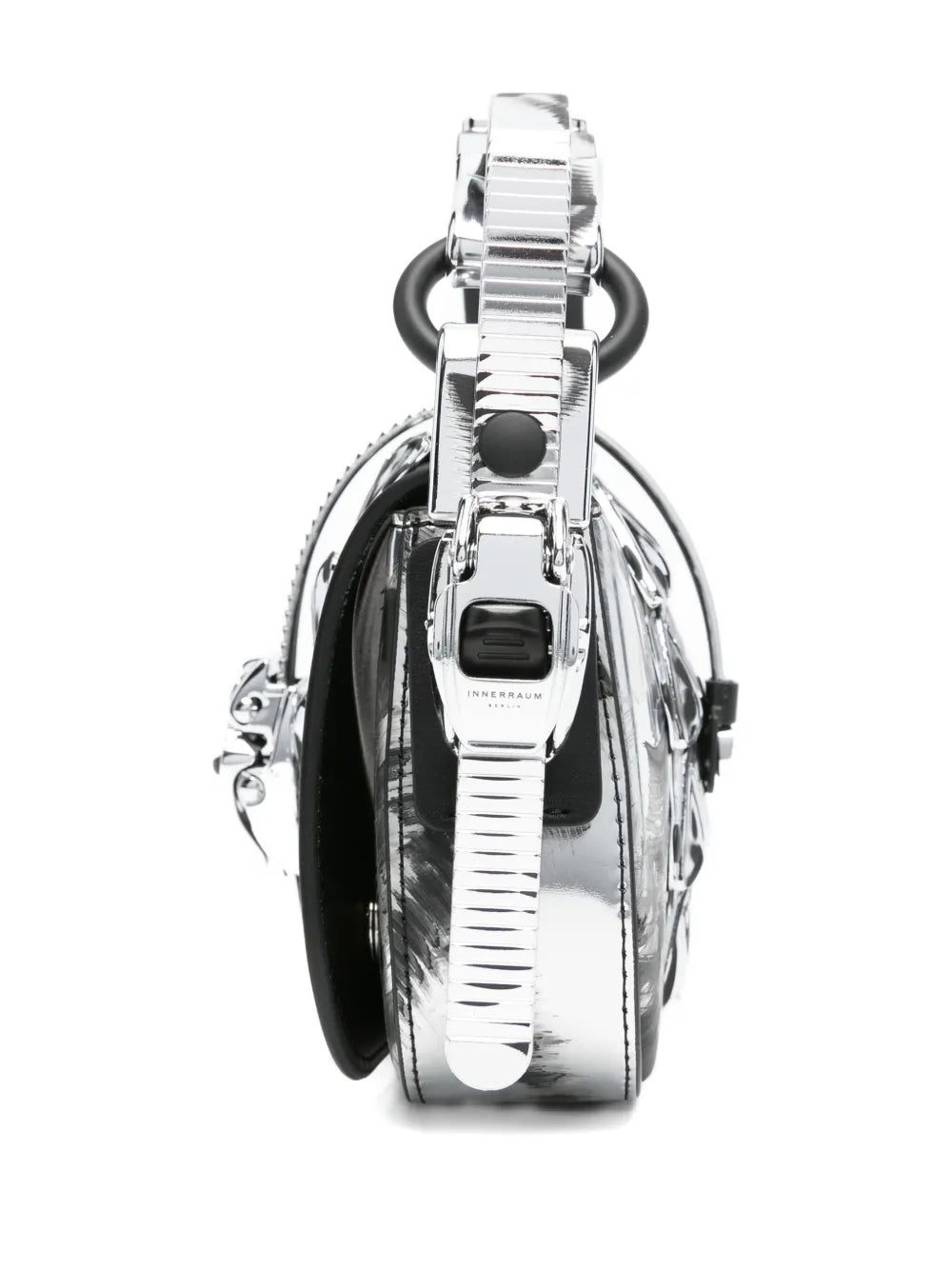metallic-buckle patterned tote bag