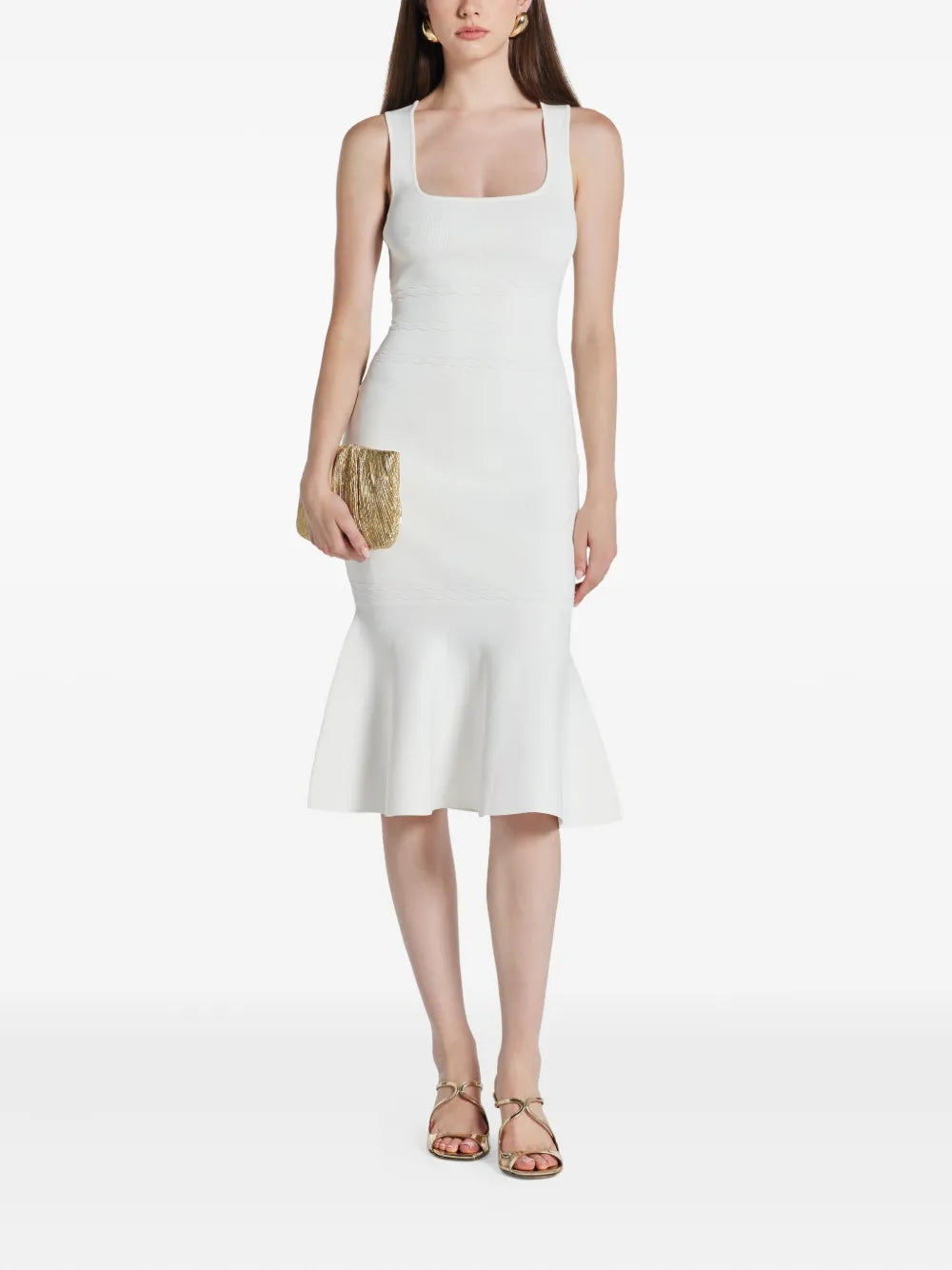 Camille square-neck midi dress