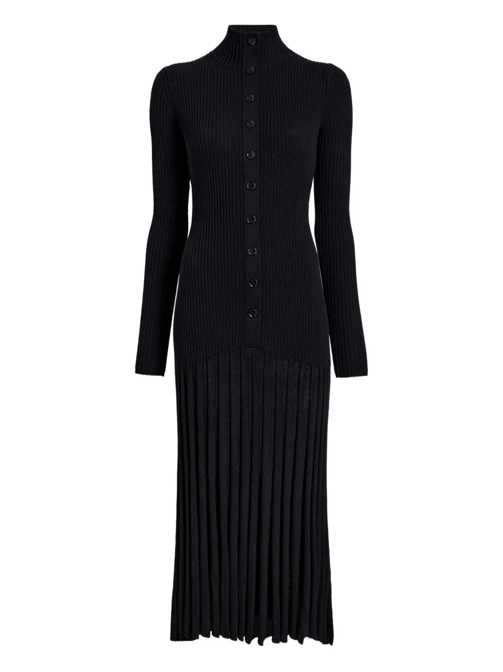ribbed pleated midi day dress