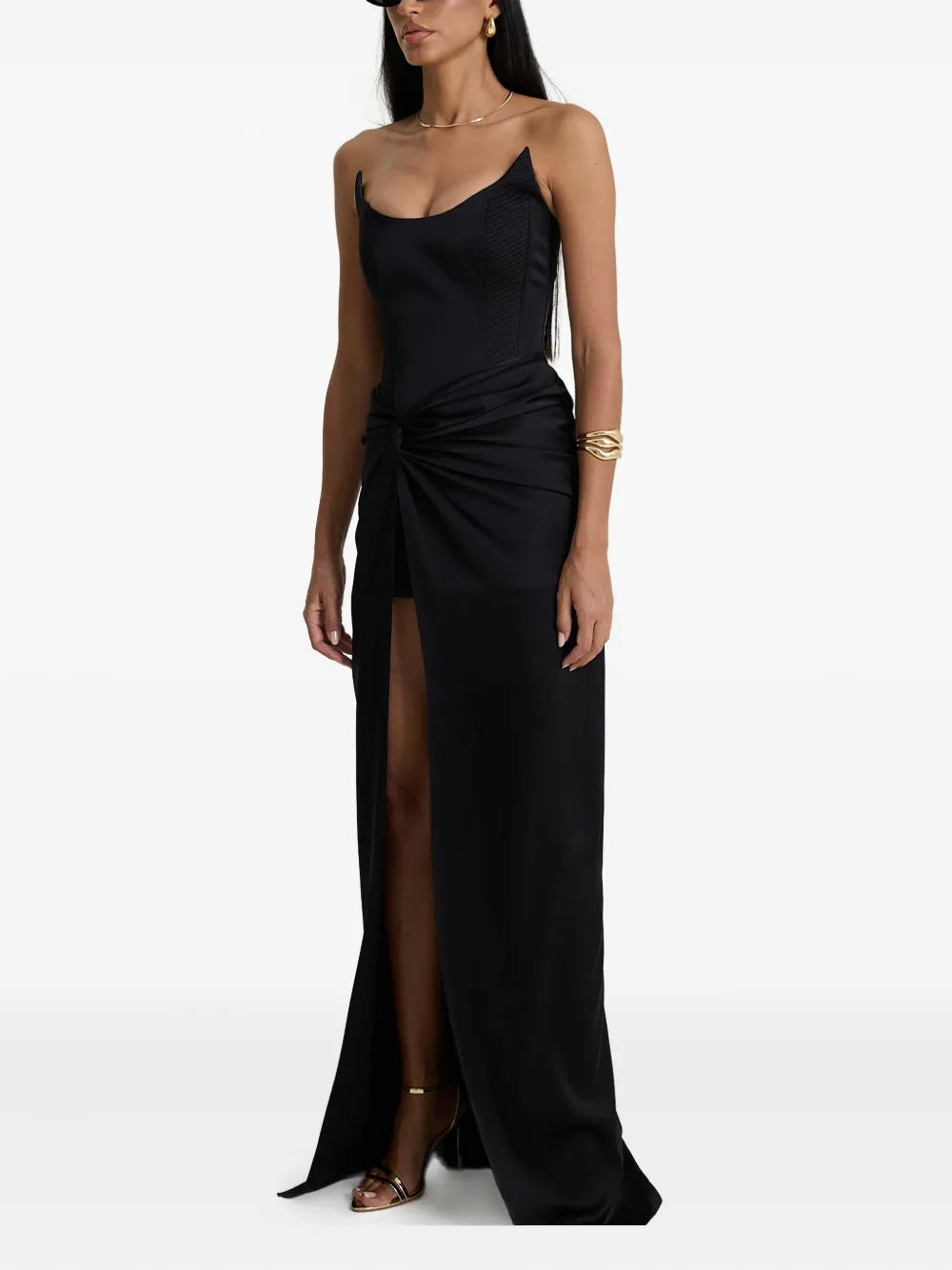 Silent Black corset maxi dress