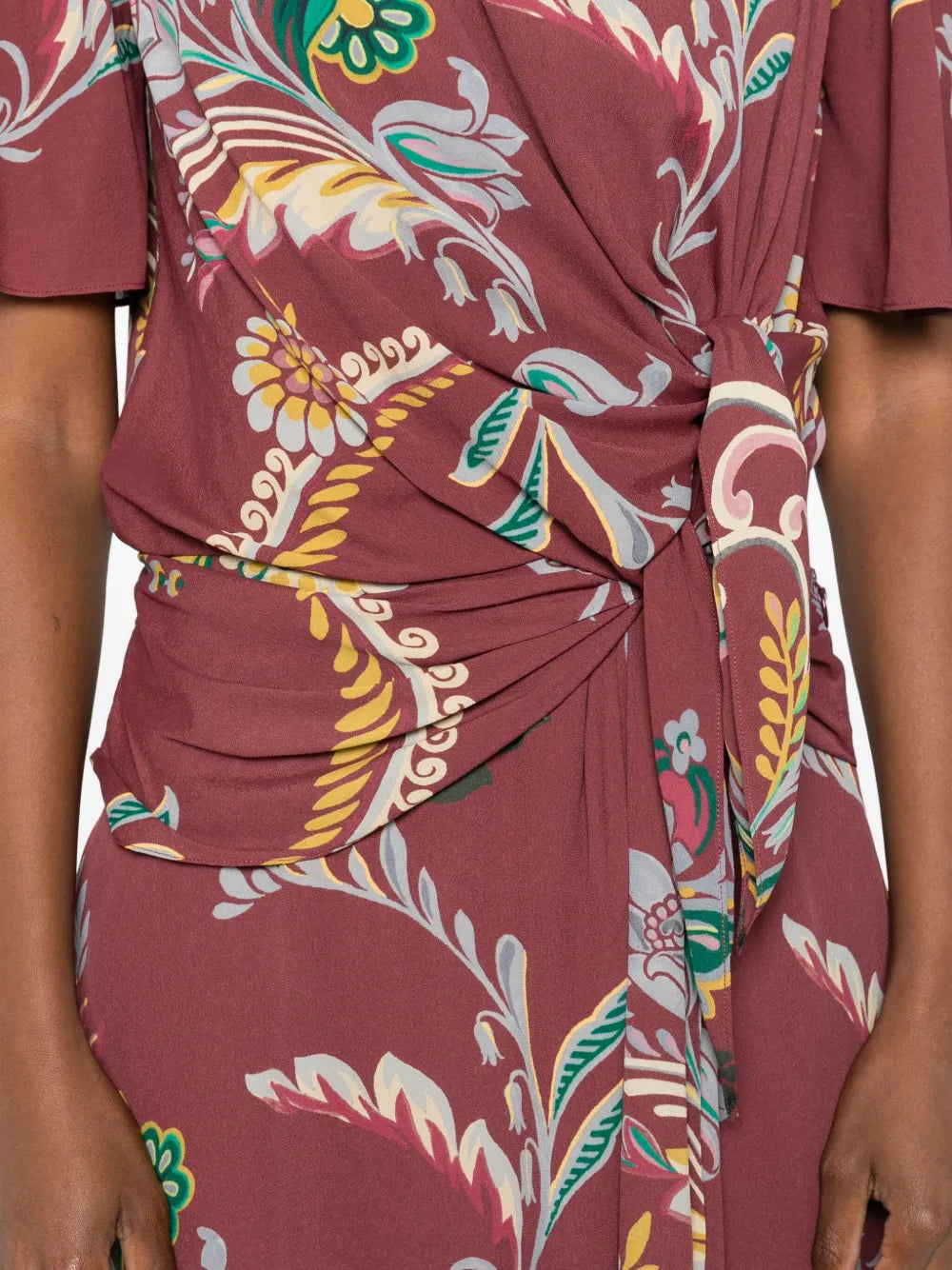 floral-print knot-detail dress