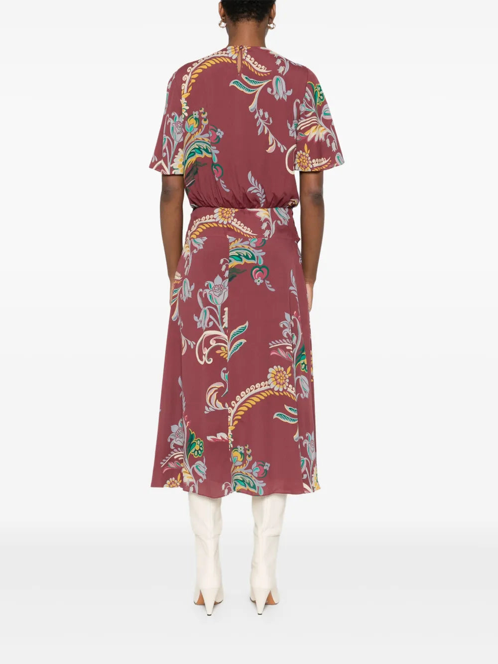 floral-print knot-detail dress